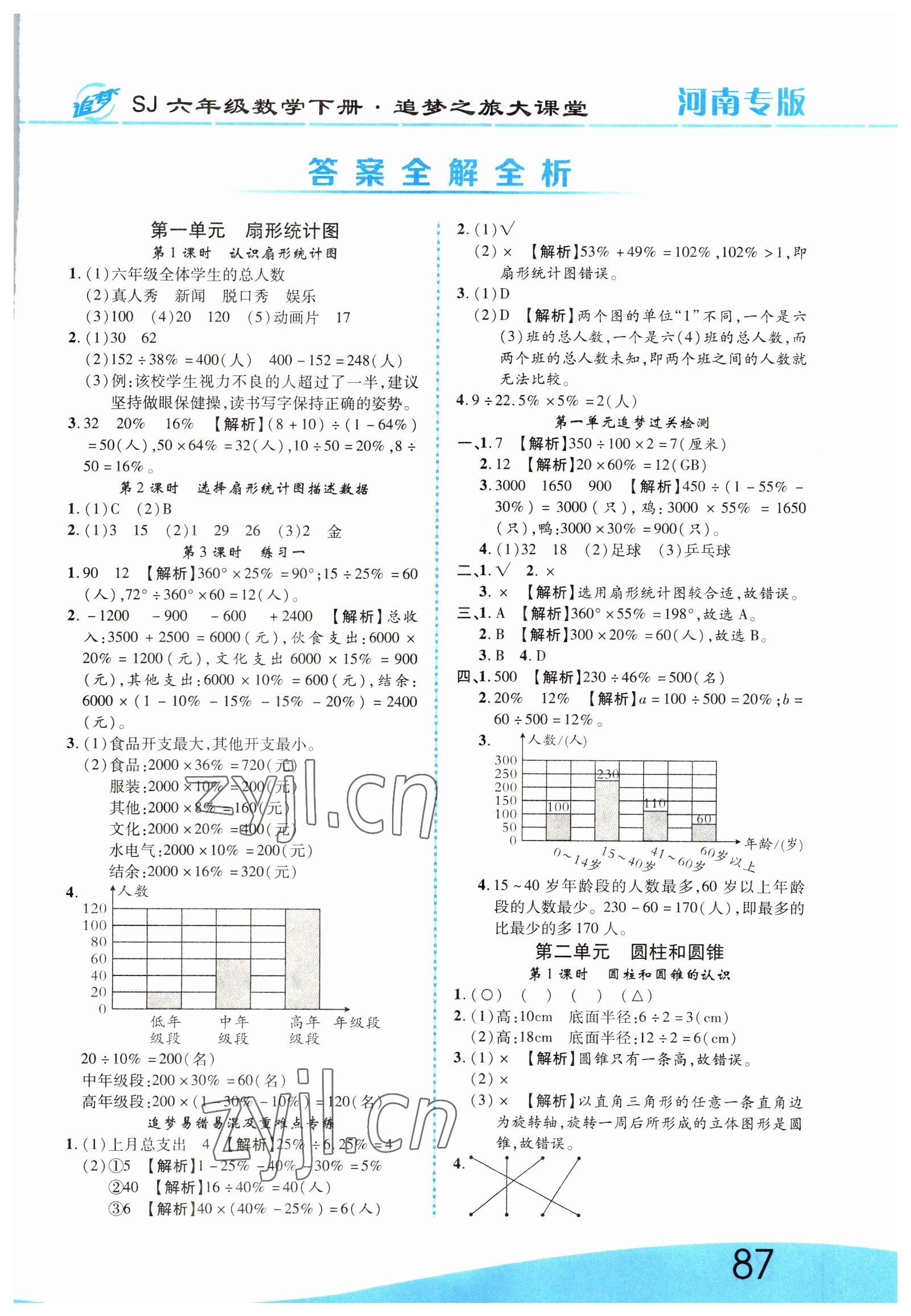 2022年追夢之旅大課堂六年級數(shù)學(xué)下冊蘇教版河南專版 第1頁