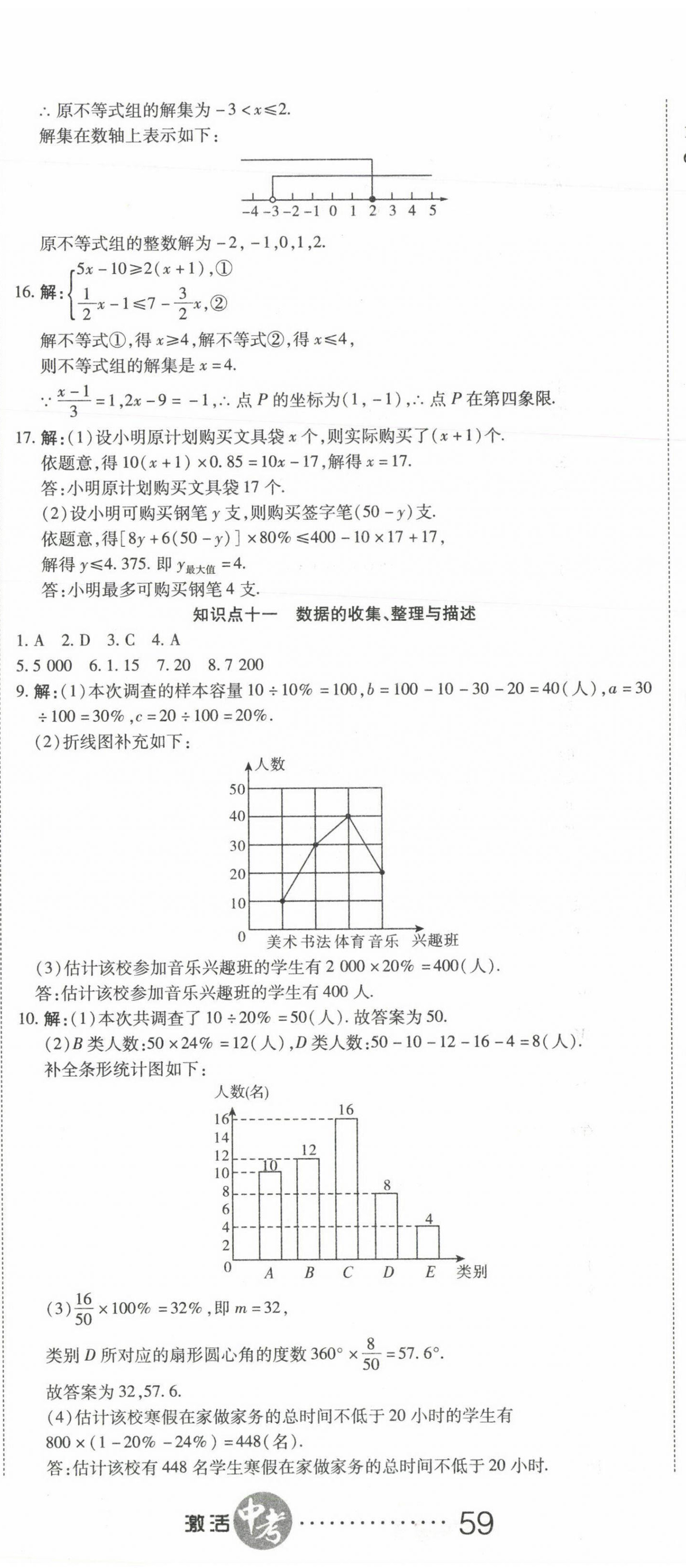 2022年初中学业水平测试用书激活中考数学 参考答案第8页