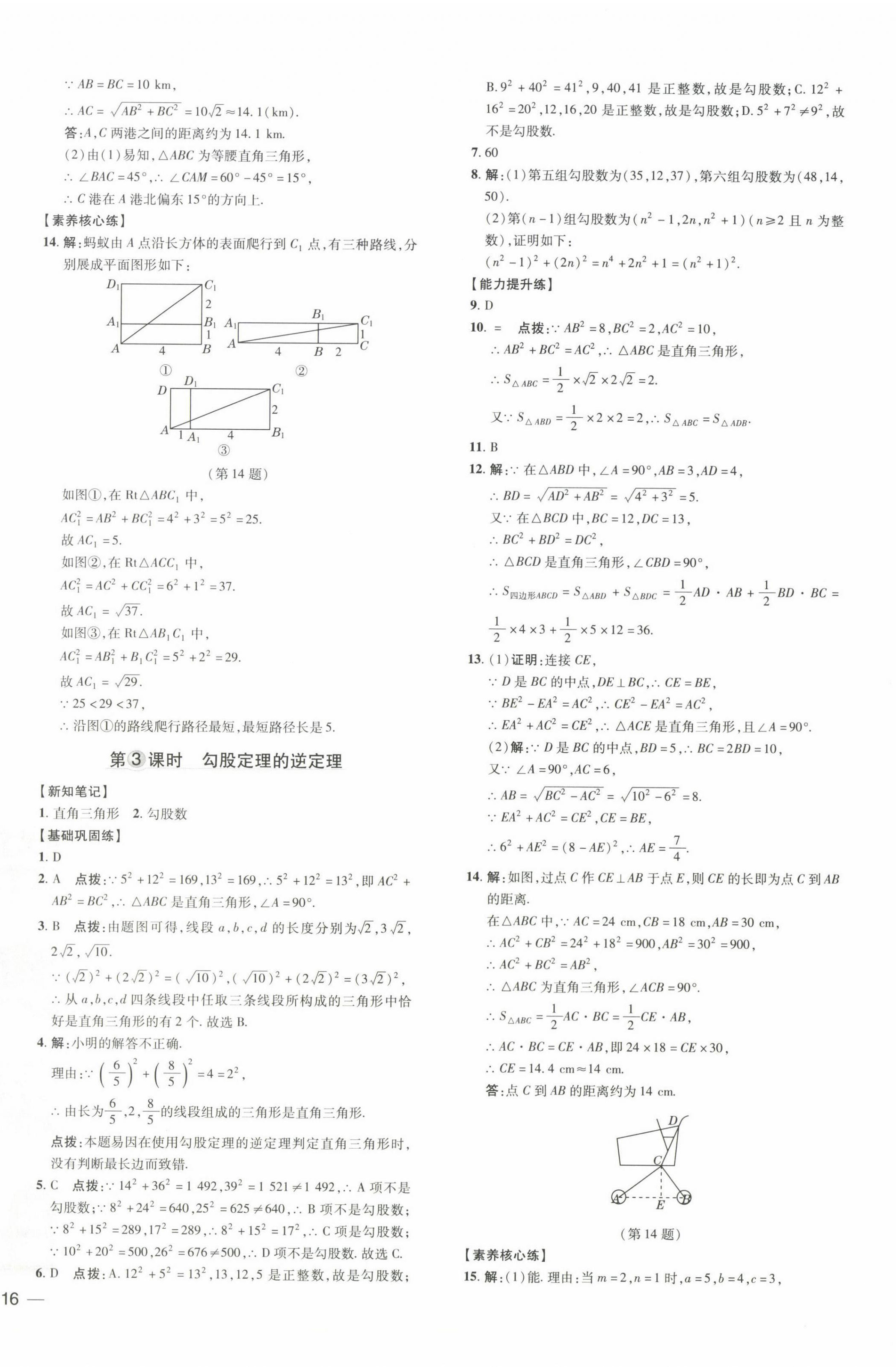 2022年點(diǎn)撥訓(xùn)練八年級(jí)數(shù)學(xué)下冊湘教版 參考答案第4頁