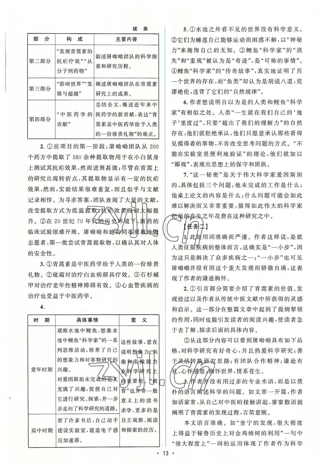 2022年高中同步测控优化设计语文必修下册人教版增强版 参考答案第12页