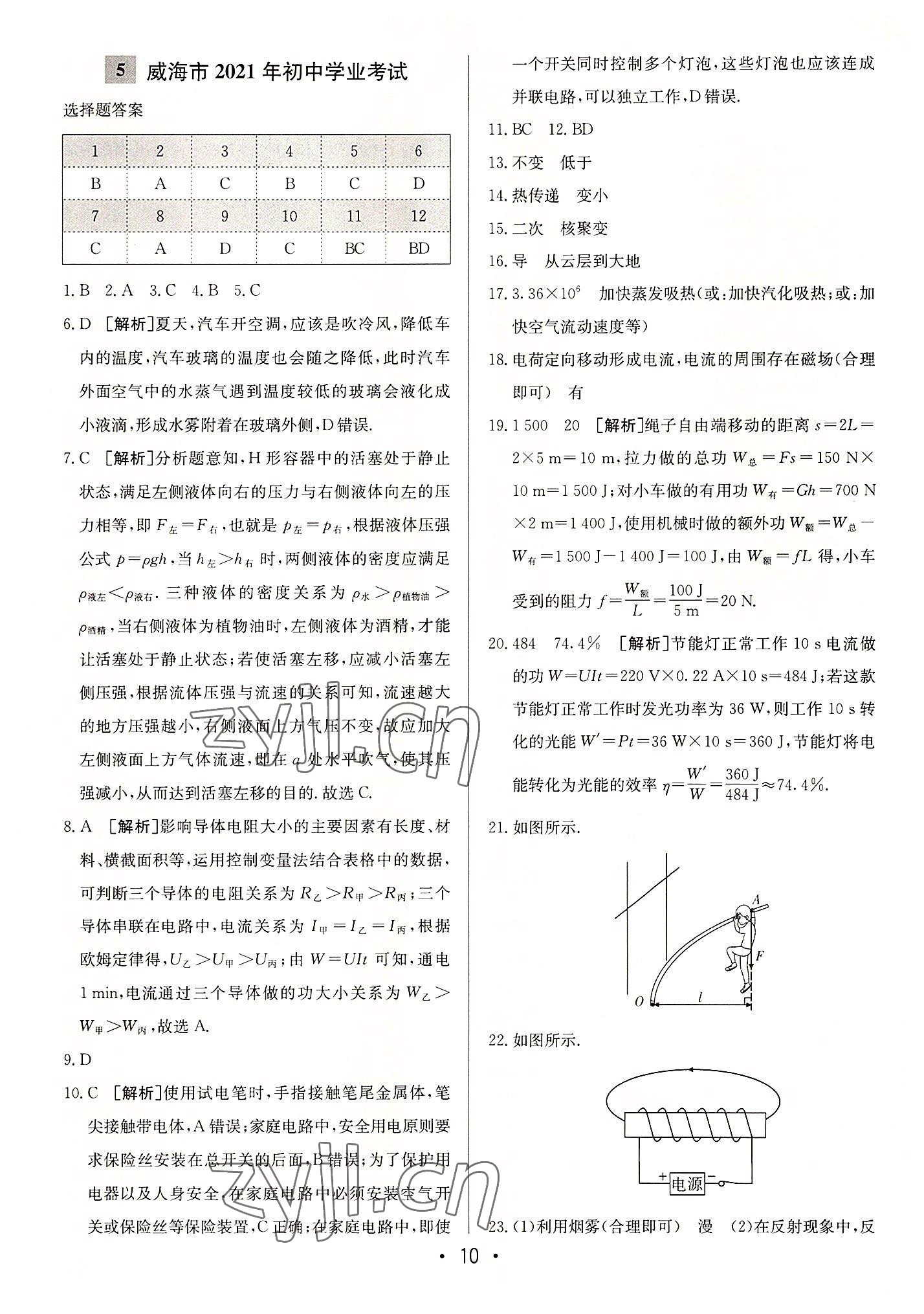 2022年中考妙策山東省16地市+萊蕪區(qū)30套匯編物理 第10頁