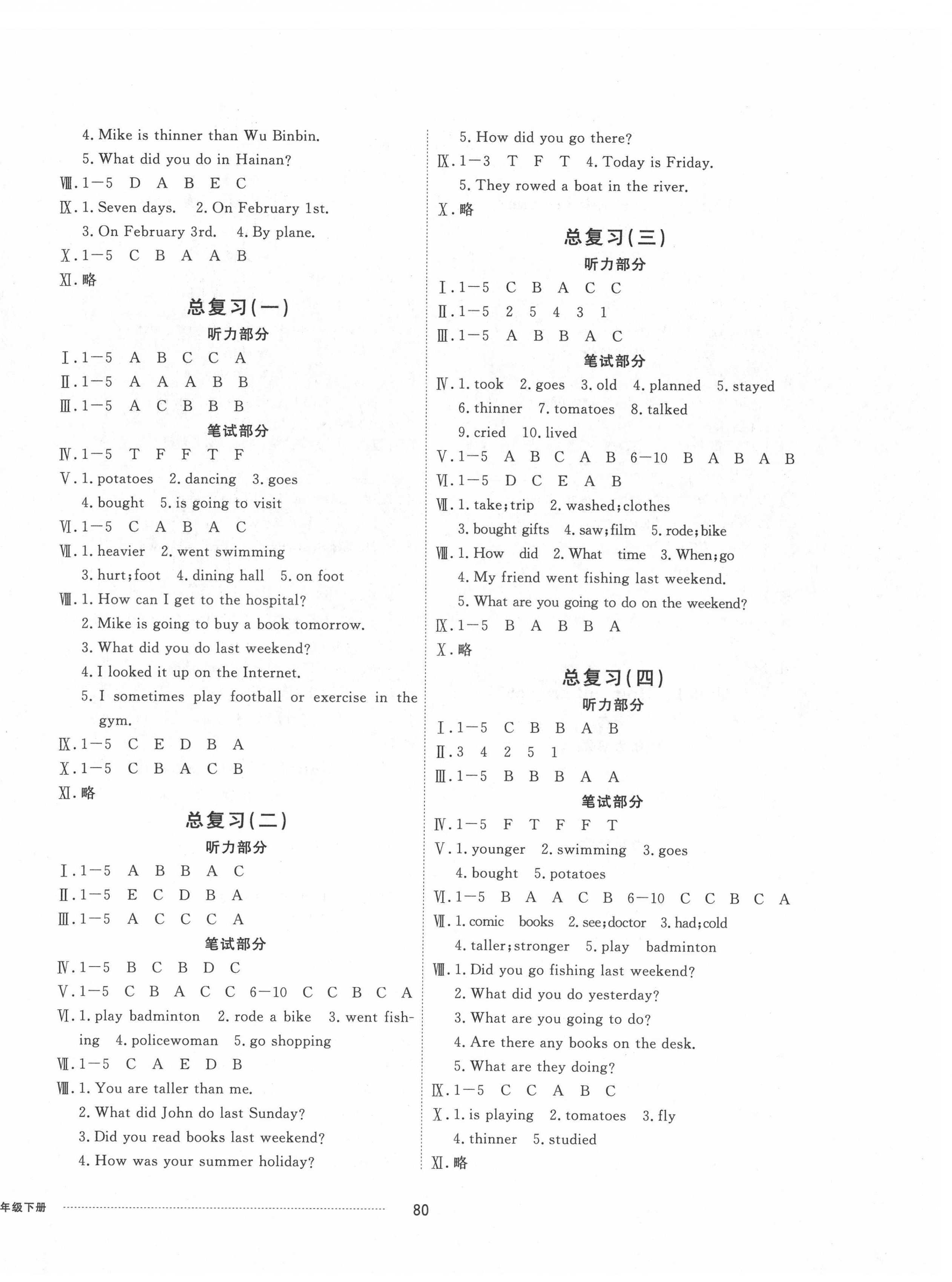 2022年同步練習(xí)冊配套單元自測卷六年級英語下冊人教版 第4頁