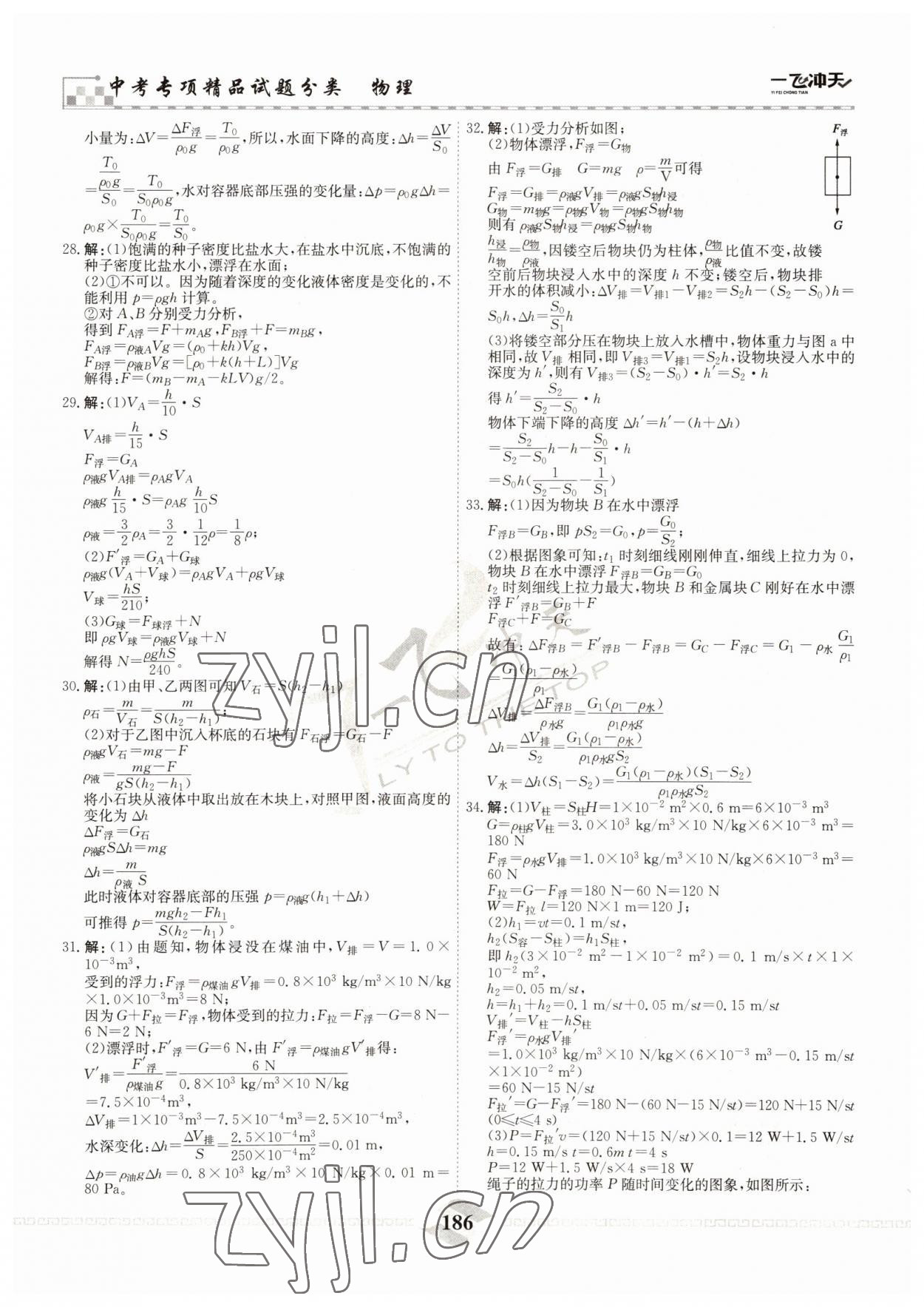 2022年一飛沖天中考專項(xiàng)精品試題分類物理 參考答案第10頁