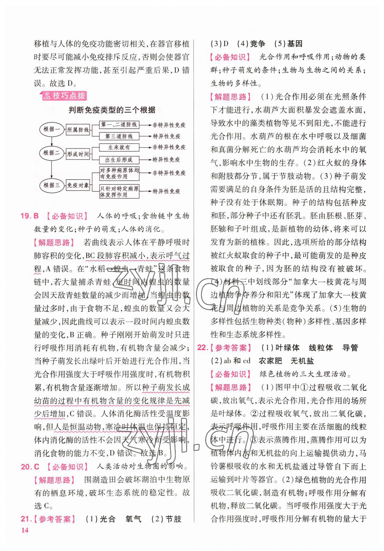 2022年金考卷百校聯(lián)盟系列江西中考信息卷生物 第14頁