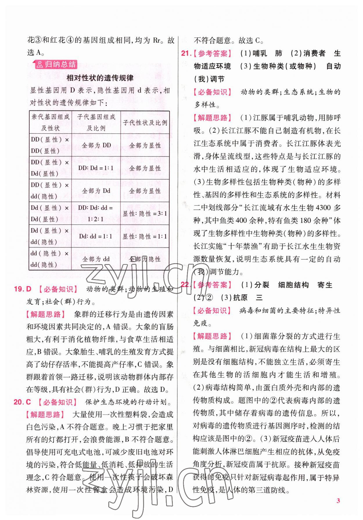 2022年金考卷百校聯(lián)盟系列江西中考信息卷生物 第3頁