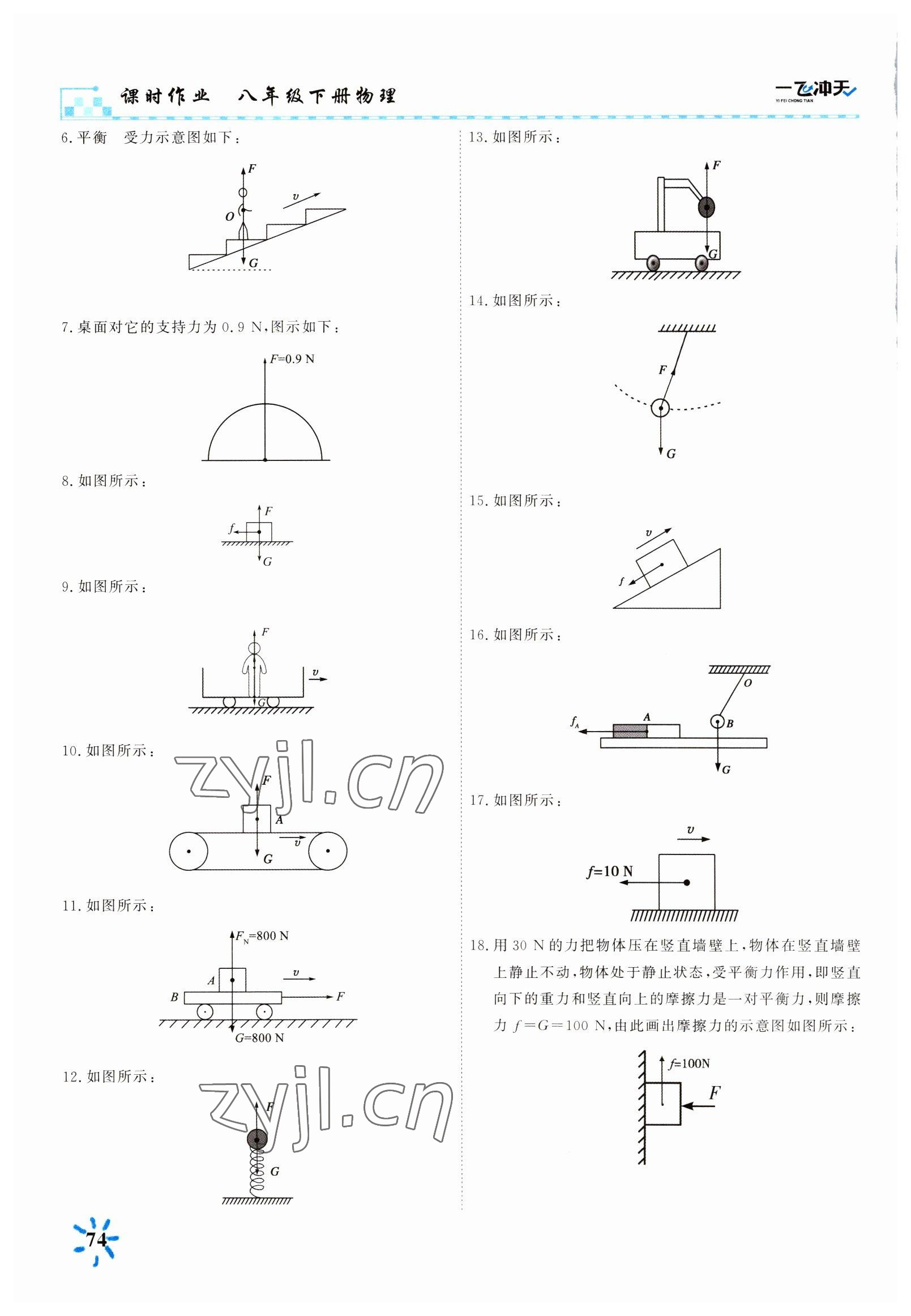 2022年一飛沖課時(shí)作業(yè)天八年級(jí)物理下冊(cè)人教版 第6頁