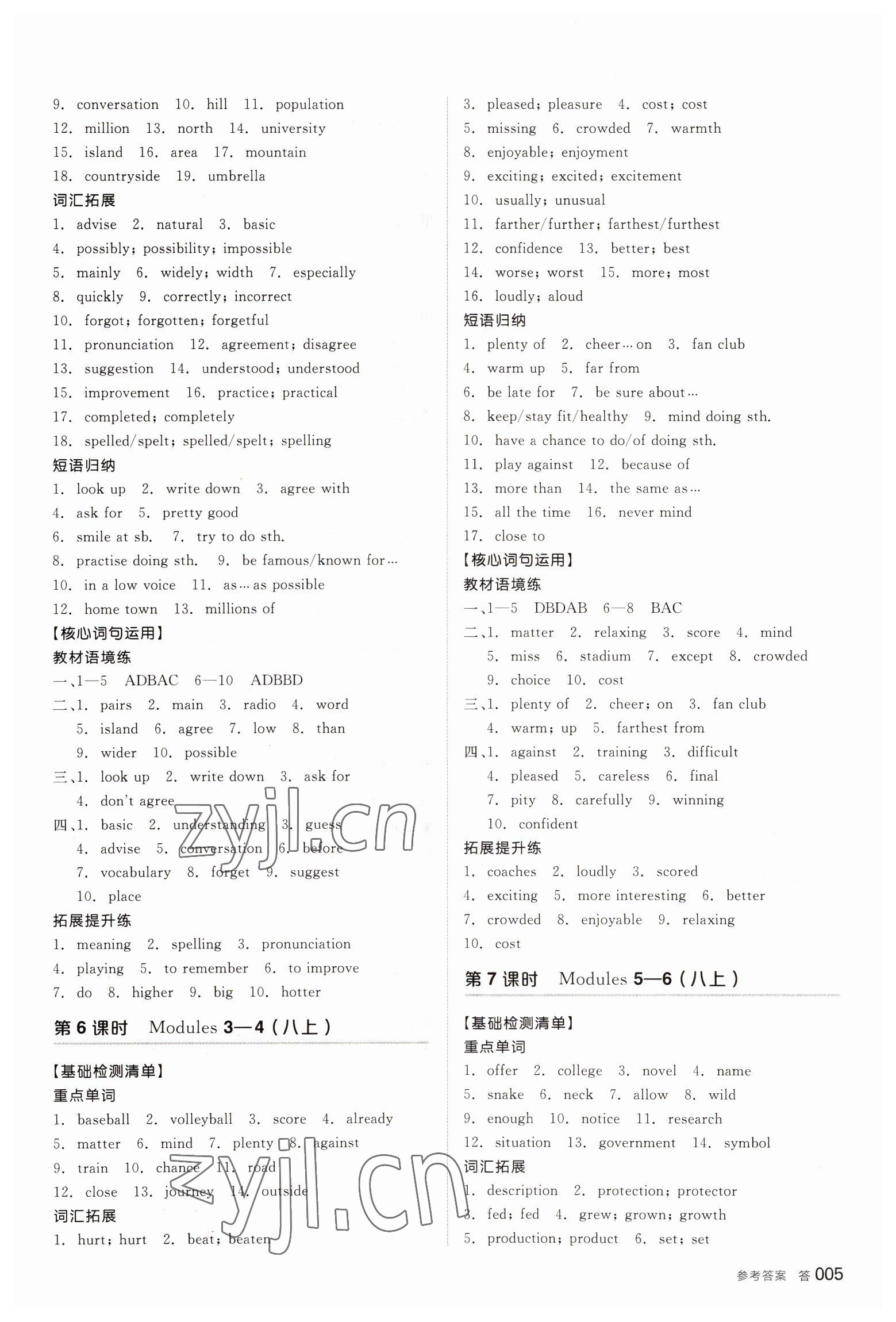 2022年全品中考復(fù)習(xí)方案英語天津?qū)０?nbsp;參考答案第4頁