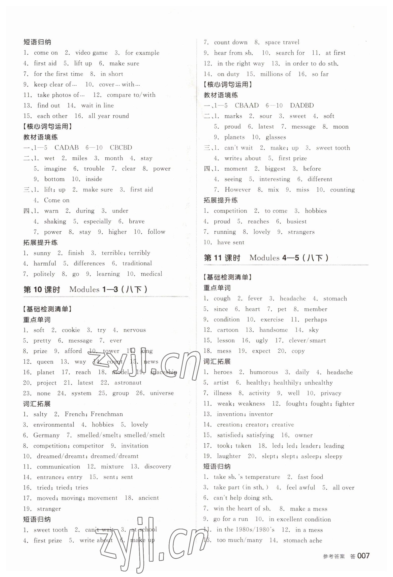 2022年全品中考復(fù)習(xí)方案英語天津?qū)０?nbsp;參考答案第6頁