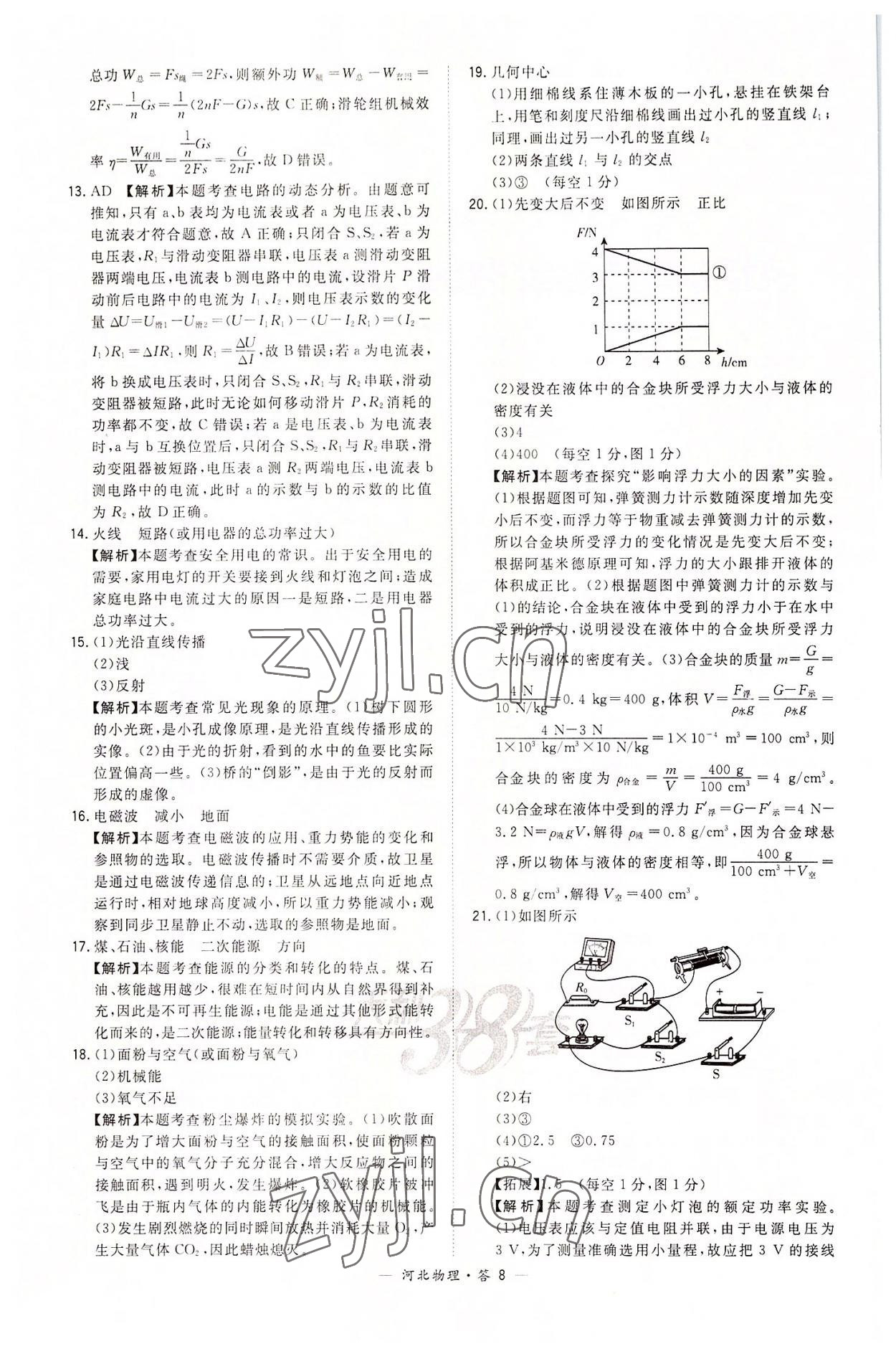 2022年天利38套中考試題精選物理河北專版 第8頁(yè)