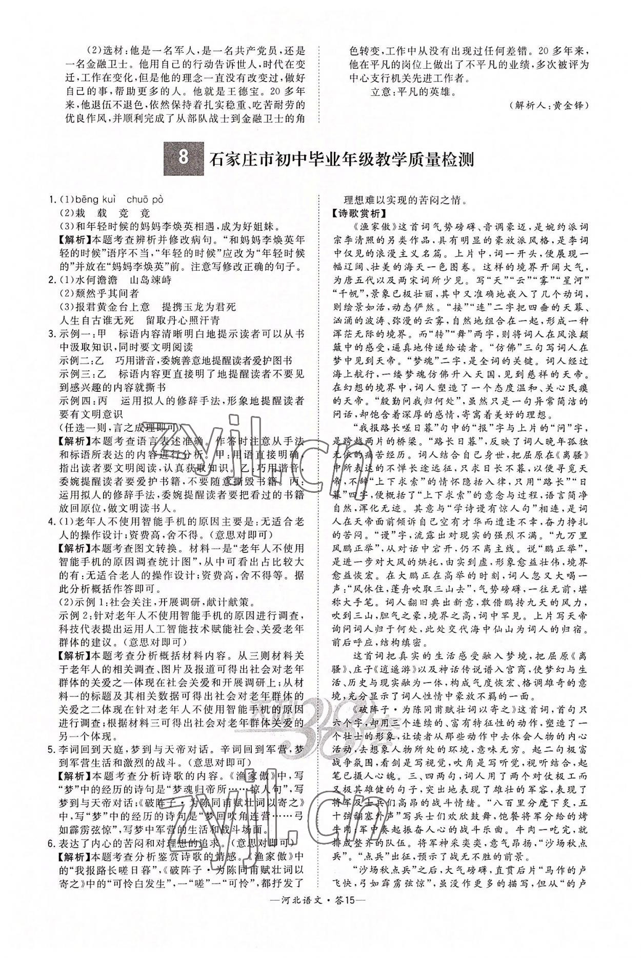 2022年天利38套中考试题精选语文河北专版 第15页