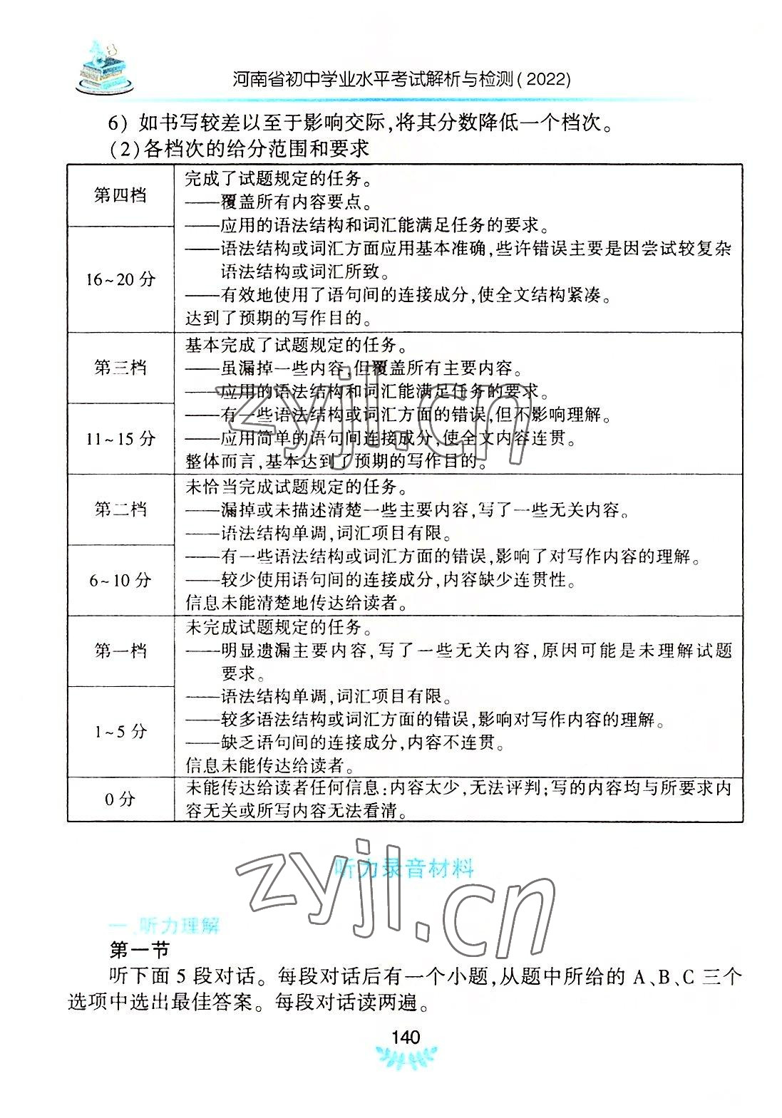 2022年河南省初中學(xué)業(yè)水平考試解析與檢測英語上冊 參考答案第3頁