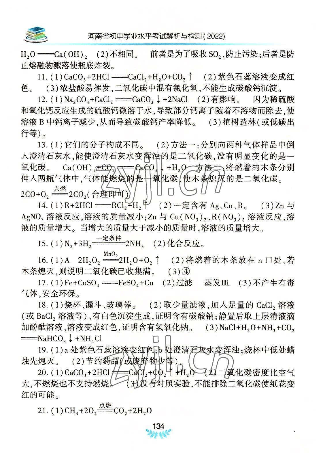 2022年河南省初中學(xué)業(yè)水平考試解析與檢測化學(xué)上冊 第6頁