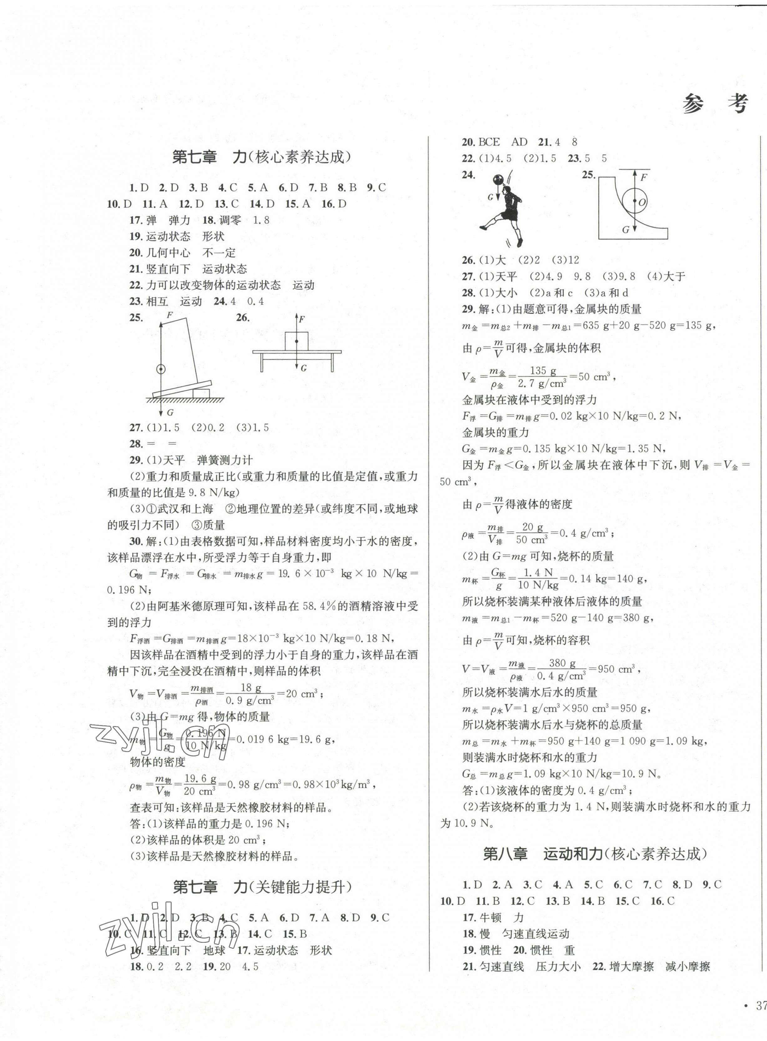 2022年學(xué)科素養(yǎng)與能力提升八年級(jí)物理下冊(cè)人教版 第1頁(yè)