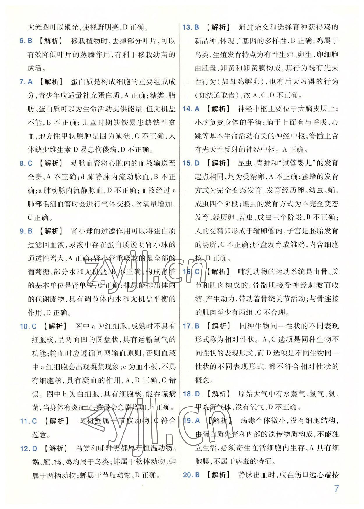 2022年金考卷百校联盟系列河南中考信息卷生物&nbsp;第7页