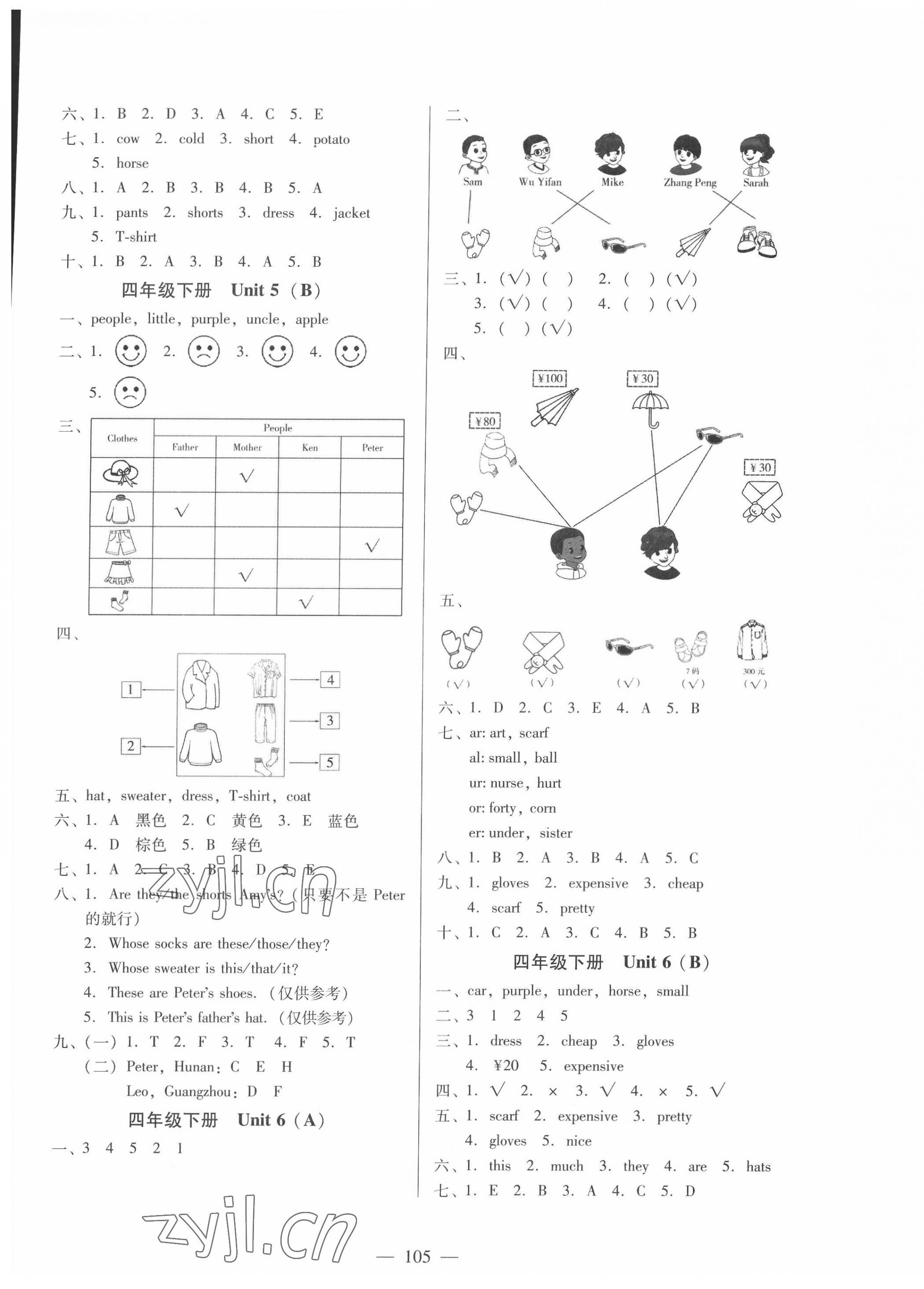 2022年小学英语测试AB卷四年级下册人教版佛山专版 第4页