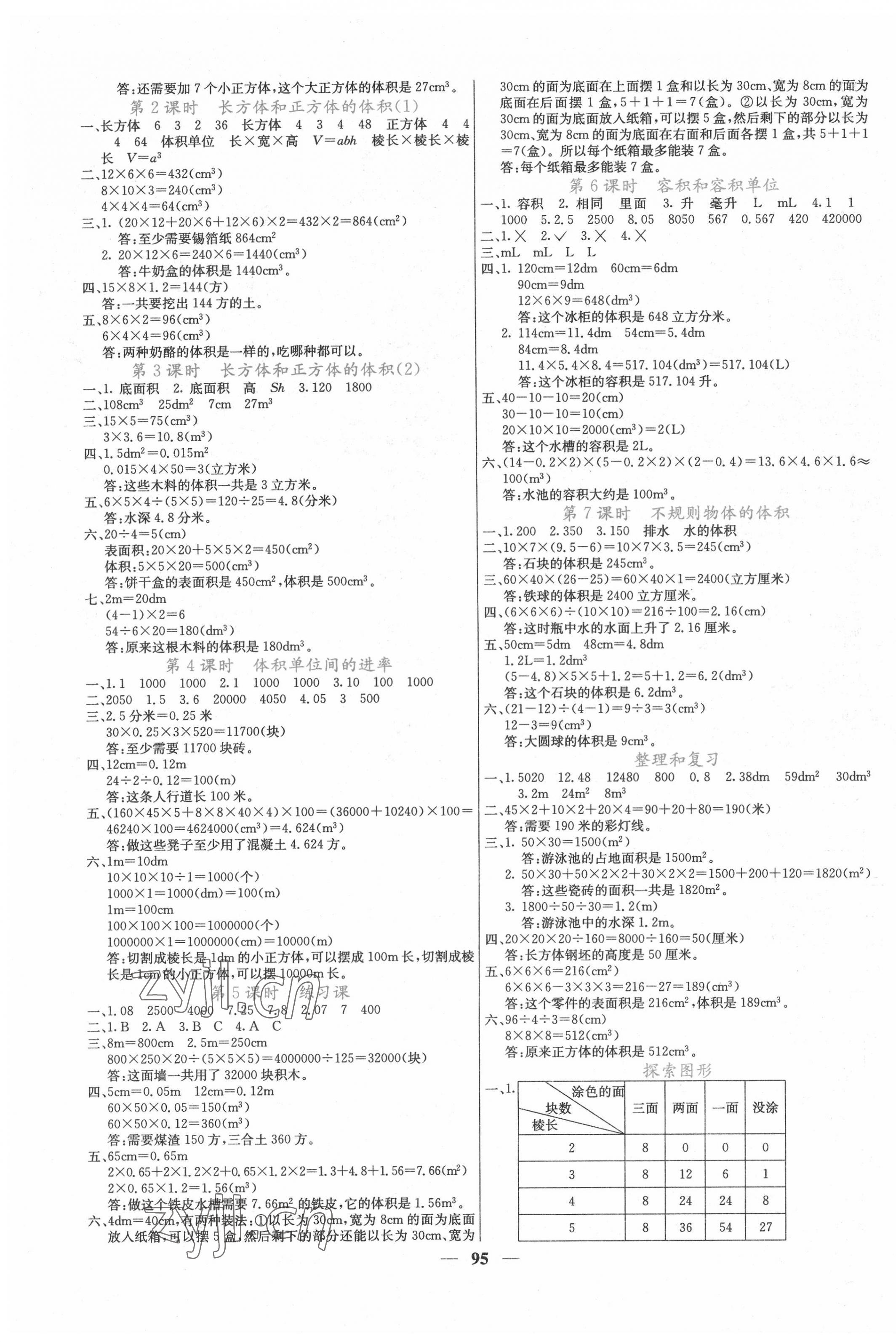 2022年课堂点睛五年级数学下册人教版 第3页