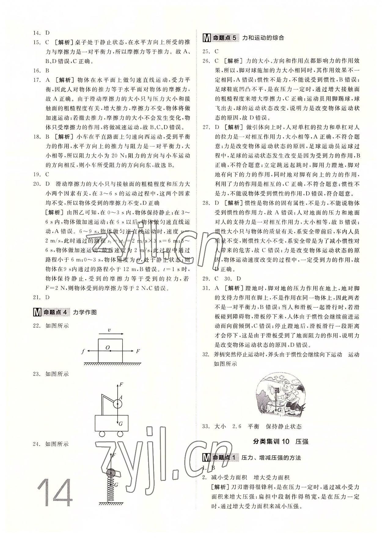 2022年全品中考真題分類集訓(xùn)物理中考 第14頁(yè)