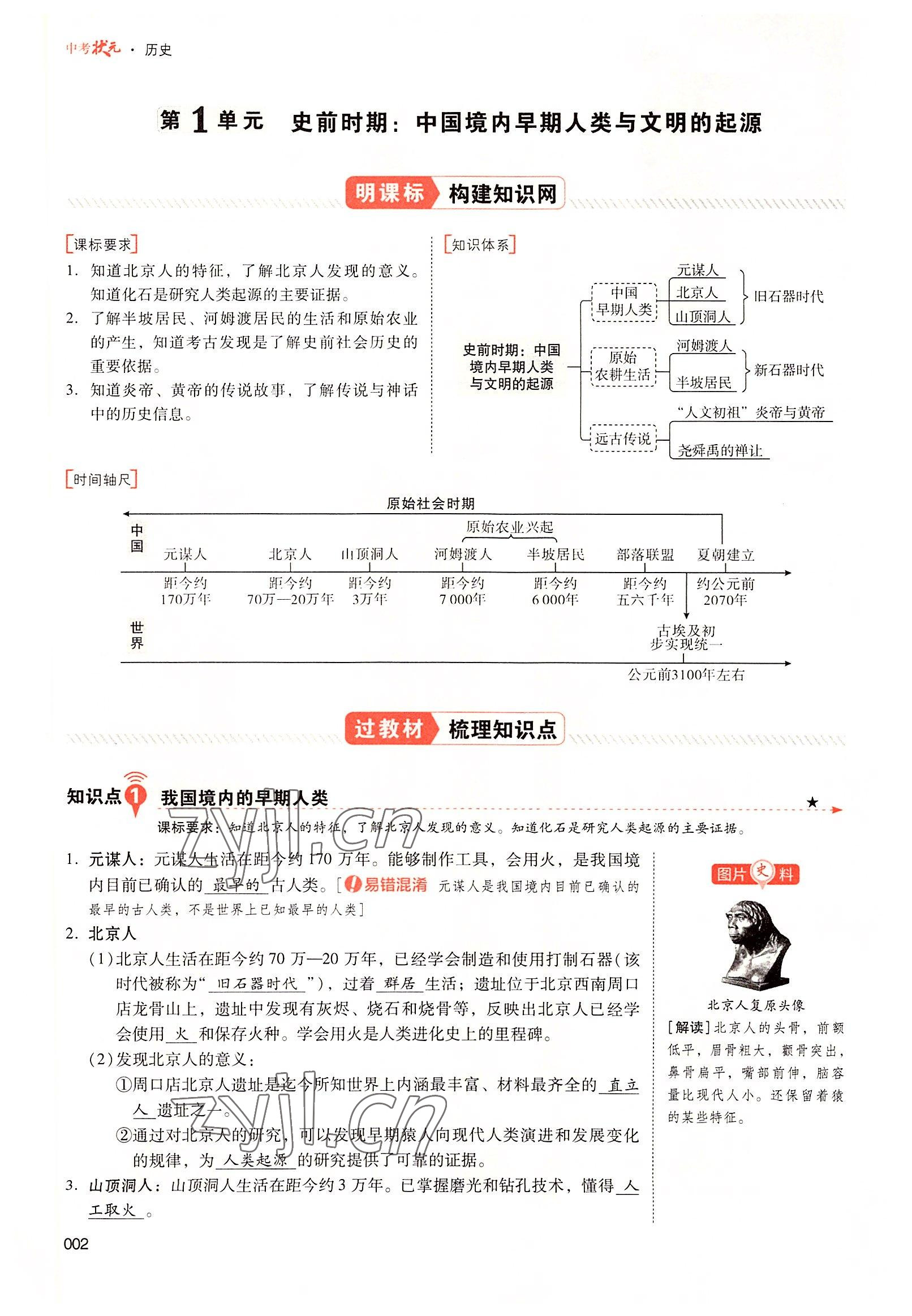 2022年中考状元历史广东专版 参考答案第3页