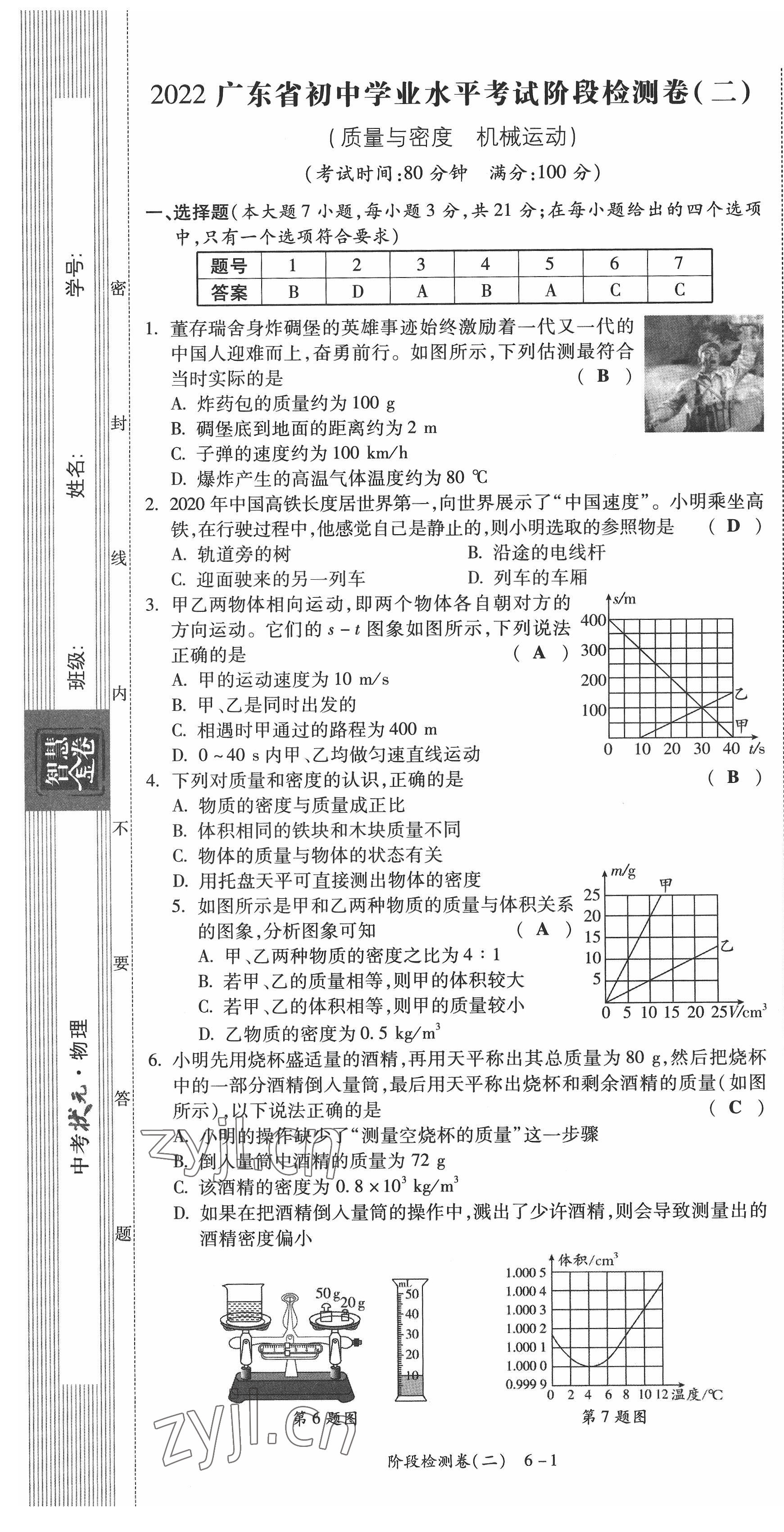 2022年中考状元物理广东专版 参考答案第18页