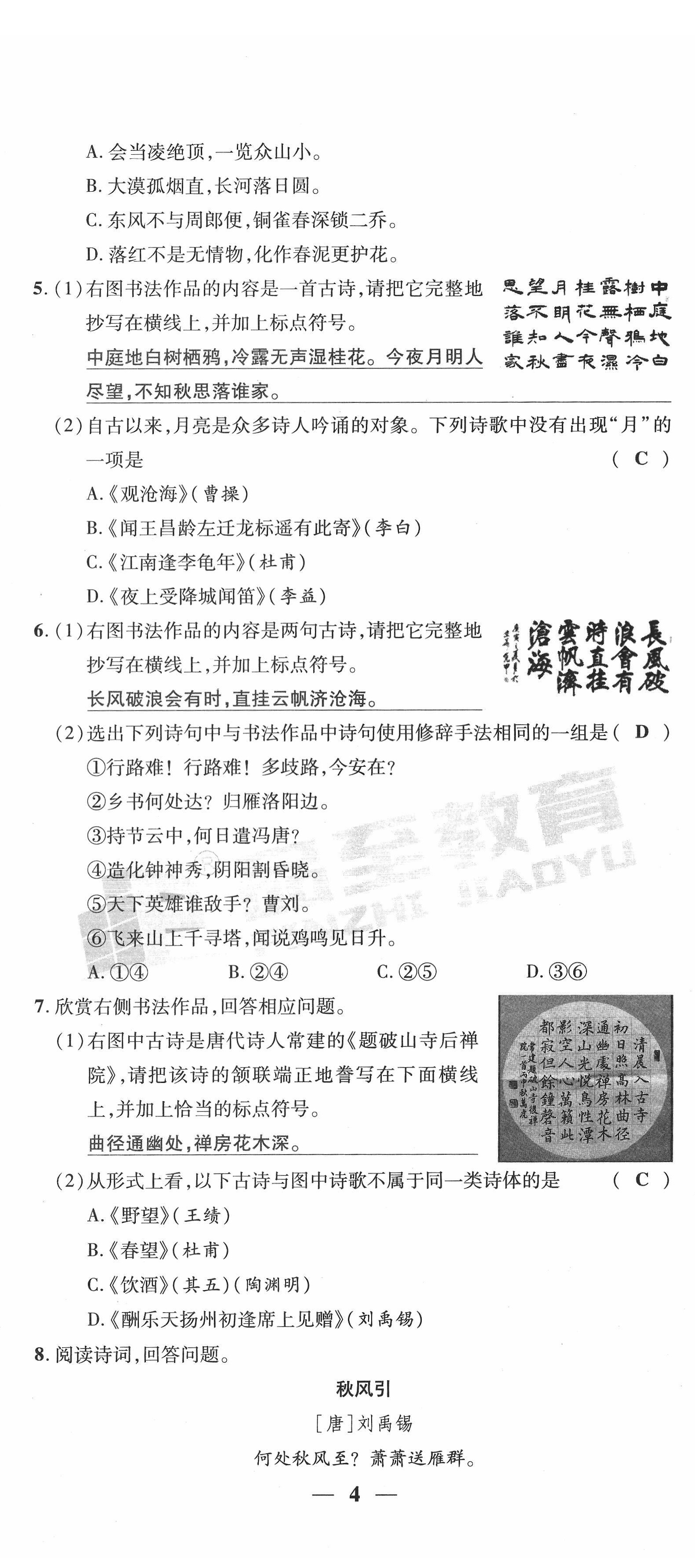 2022年新一線必刷卷語(yǔ)文廣東專版 第11頁(yè)