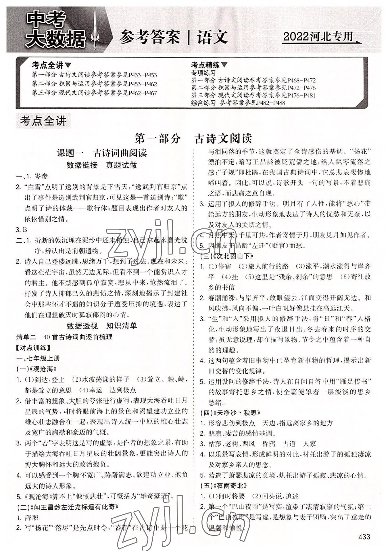 2022年中考大數據語文河北專版 第1頁