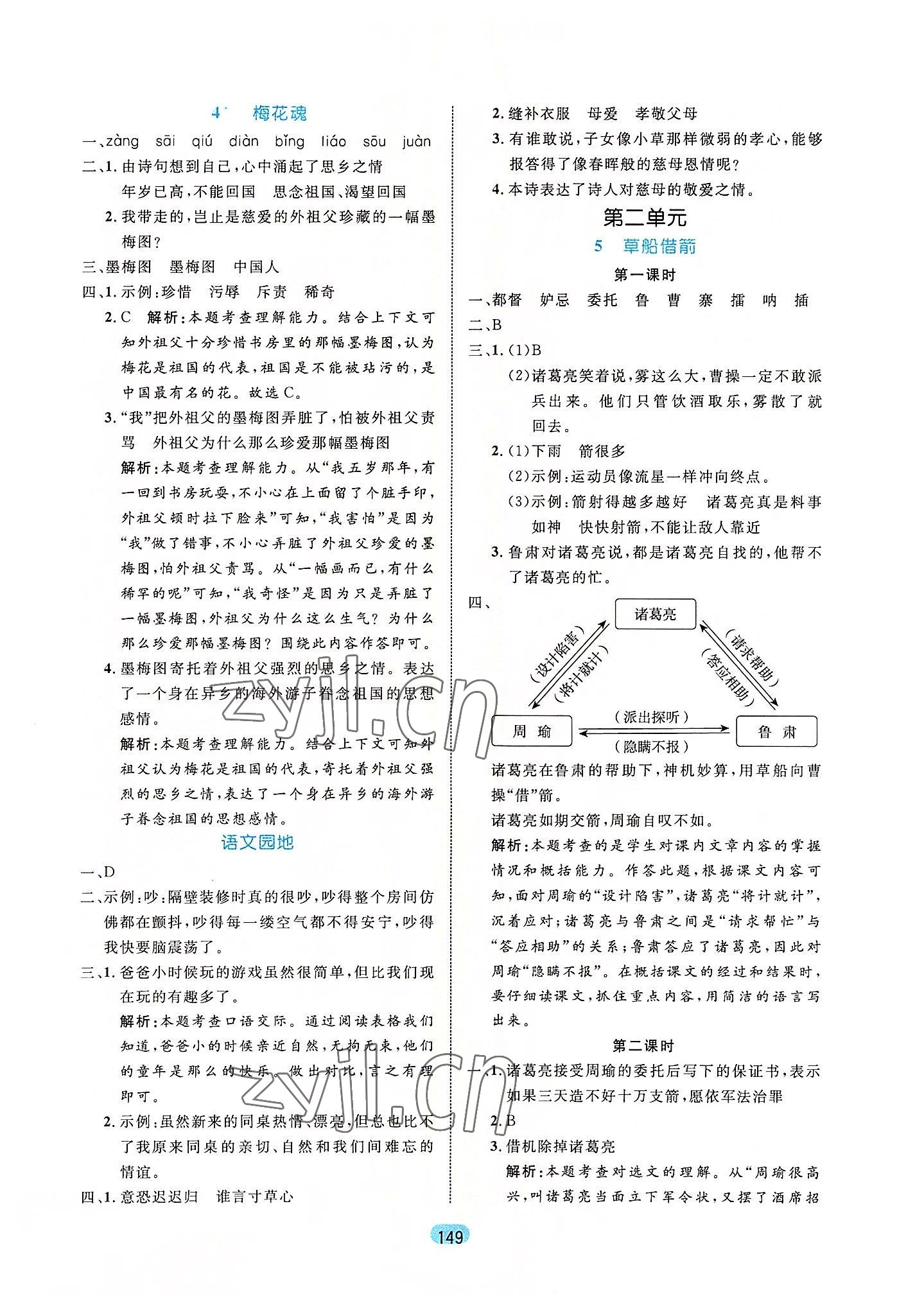 2022年黃岡名師天天練五年級(jí)語文下冊(cè)人教版廣東專版 參考答案第3頁(yè)