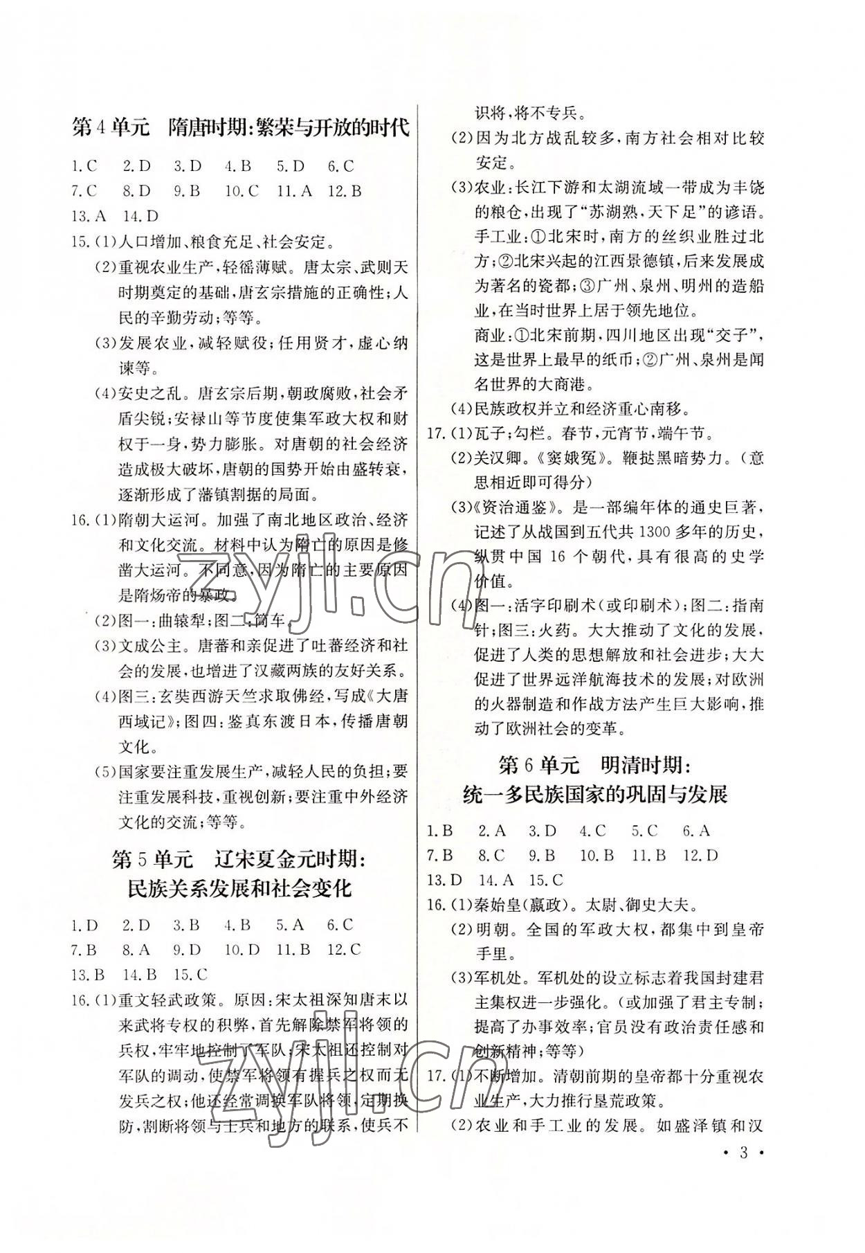 2022年創(chuàng)新能力學(xué)習(xí)中考總復(fù)習(xí)歷史 參考答案第2頁(yè)