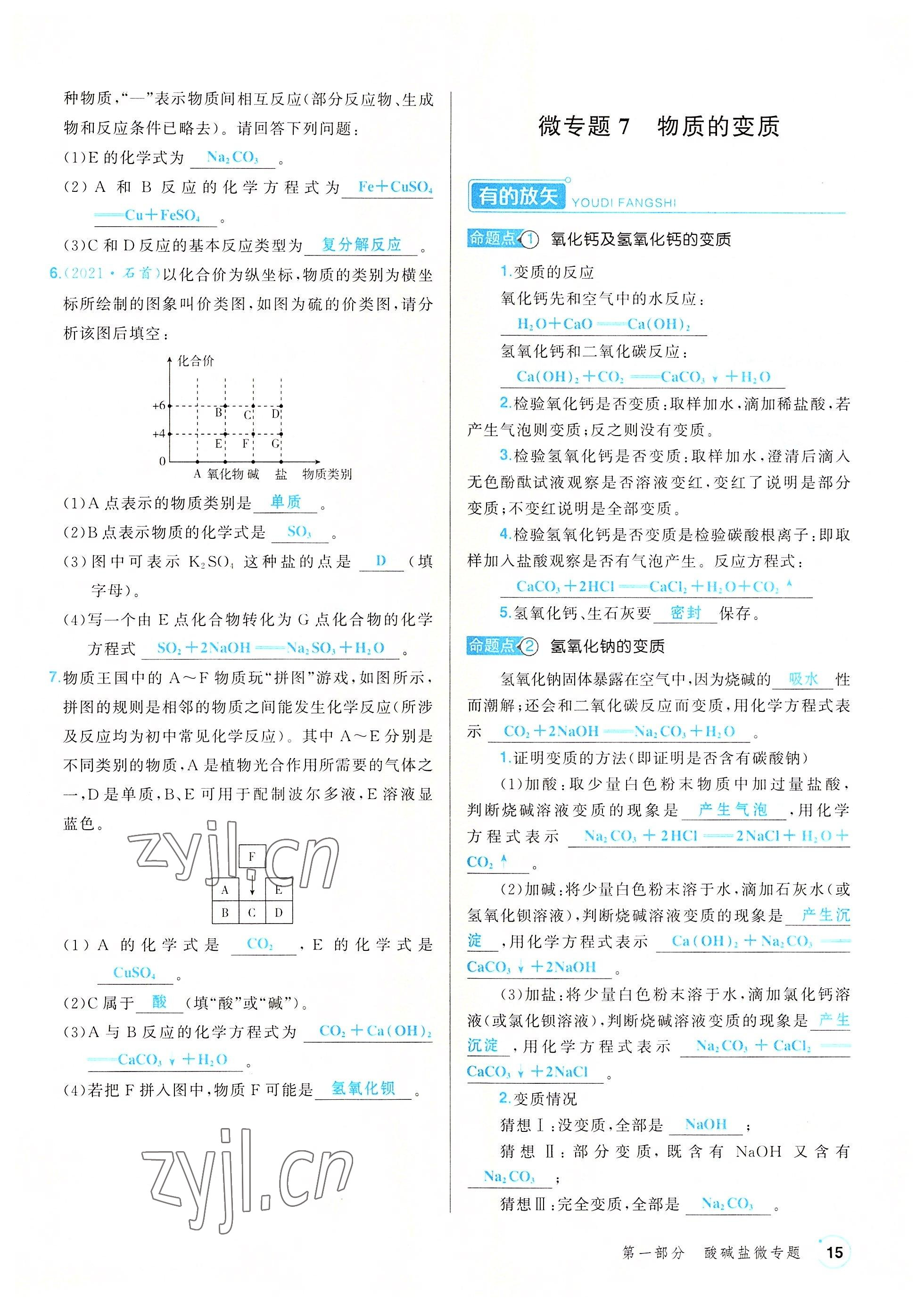 2022年渝行中考初中總復(fù)習(xí)化學(xué)重慶專版 參考答案第45頁