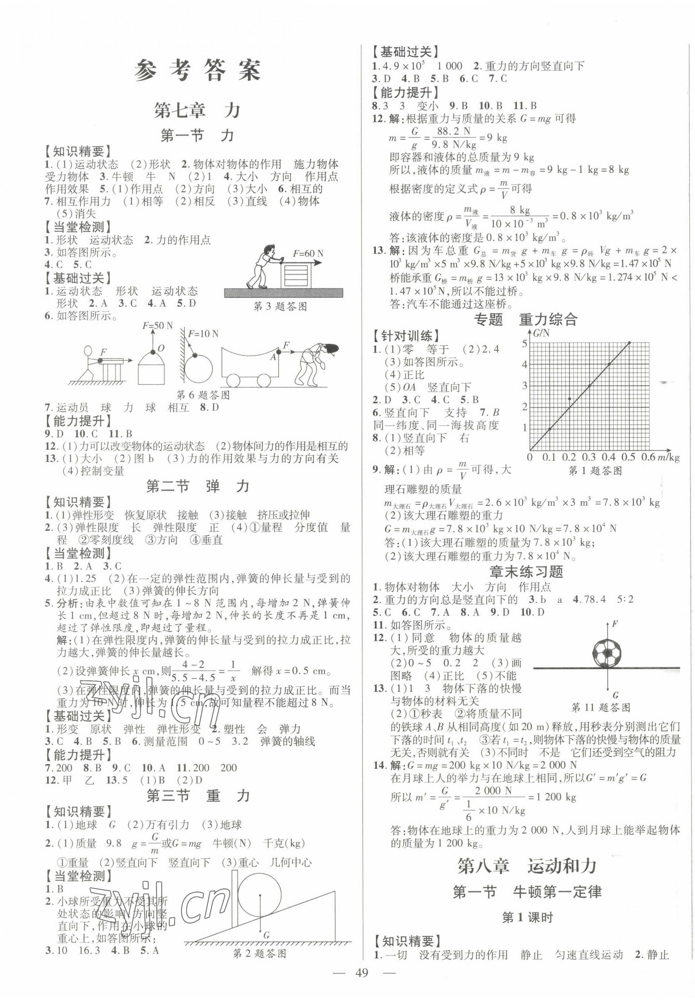 2022年節(jié)節(jié)高一對一同步精練測評八年級物理下冊人教版 第1頁