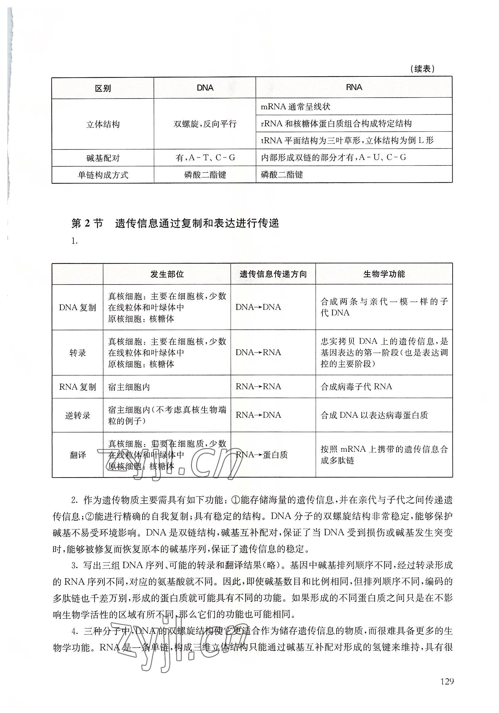 2022年教材課本高中生物必修2滬教版 參考答案第2頁(yè)