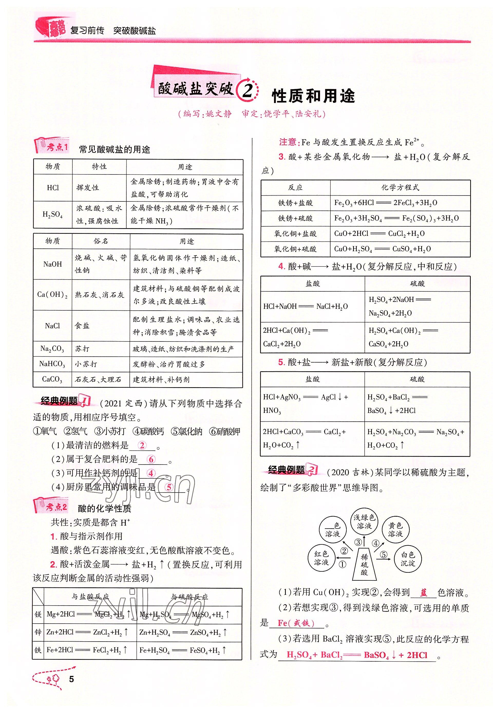 2022年贏在中考化學(xué)重慶專版 參考答案第5頁