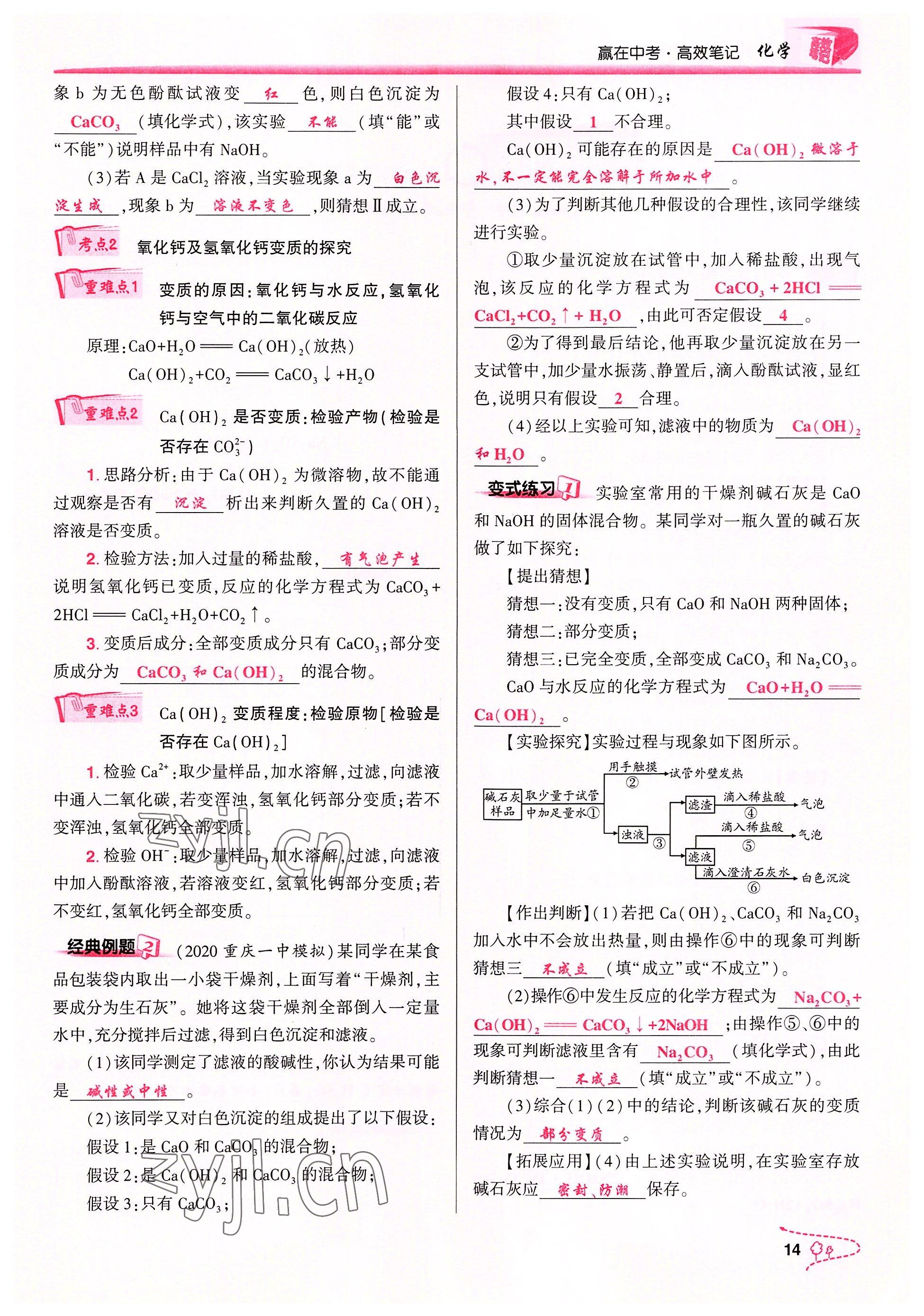 2022年贏在中考化學(xué)重慶專版 參考答案第14頁(yè)