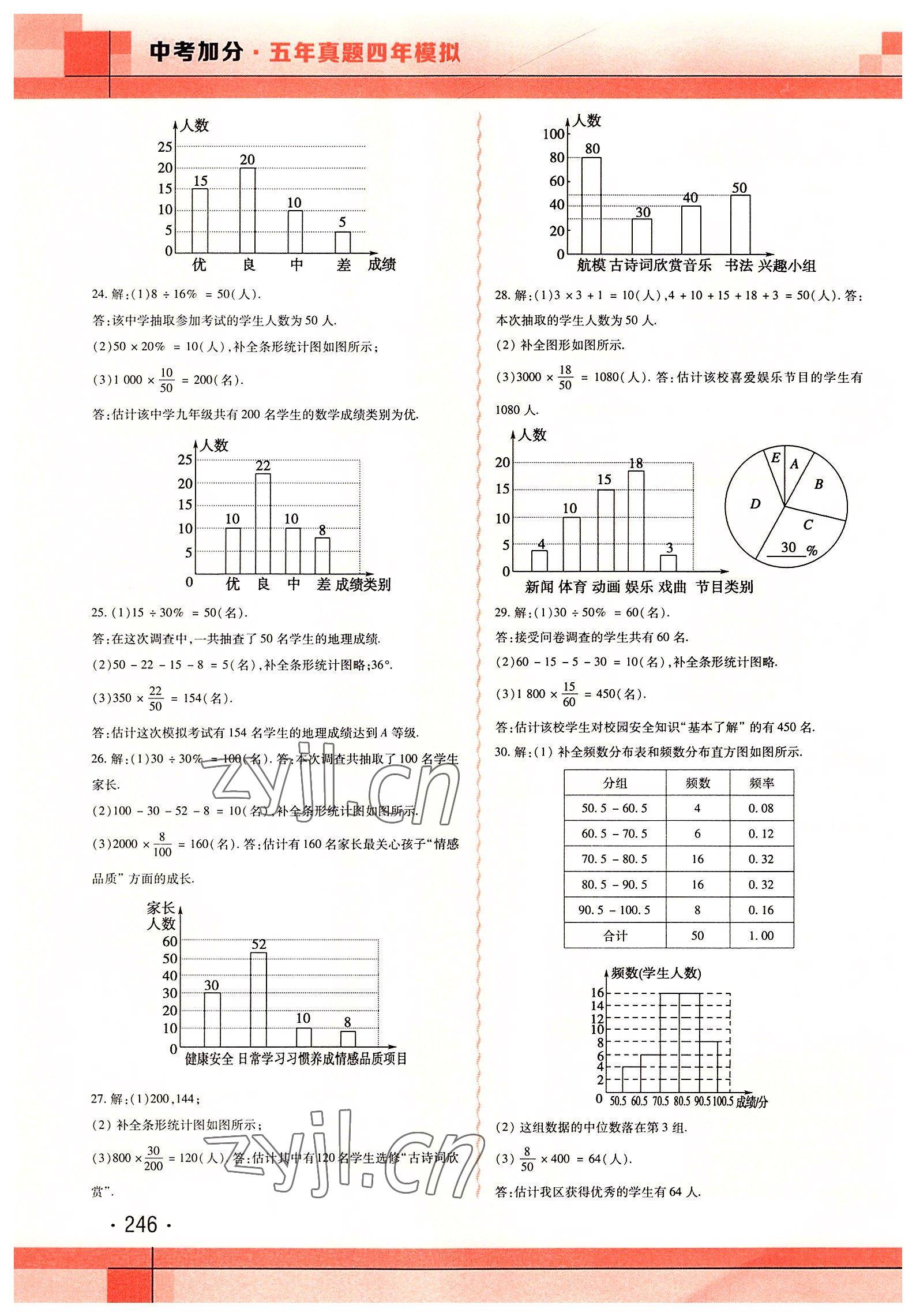 2022年中考加分五年真题四年模拟数学&nbsp;第20页