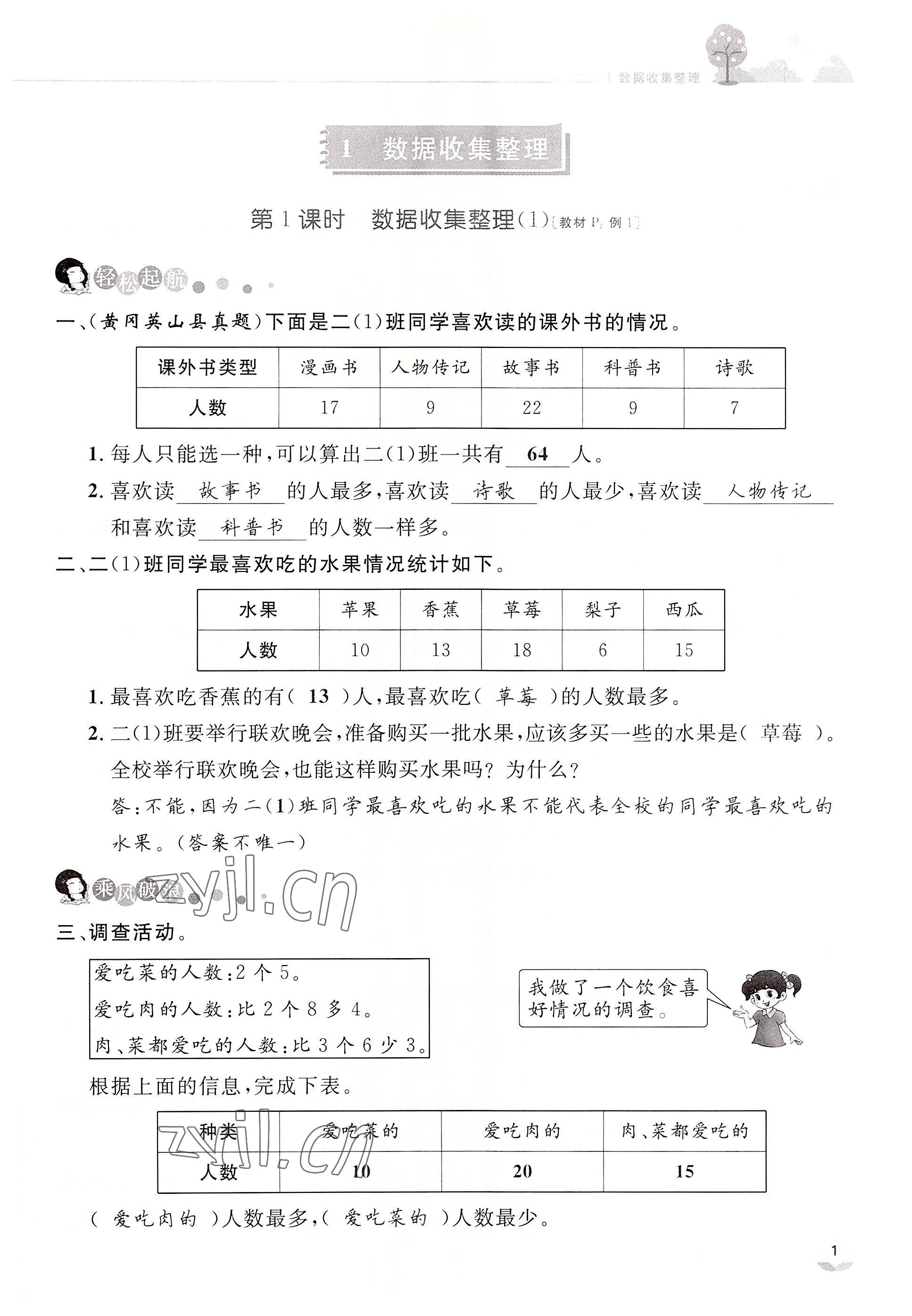 2022年名师测控二年级数学下册人教版鄂黄专版 参考答案第1页