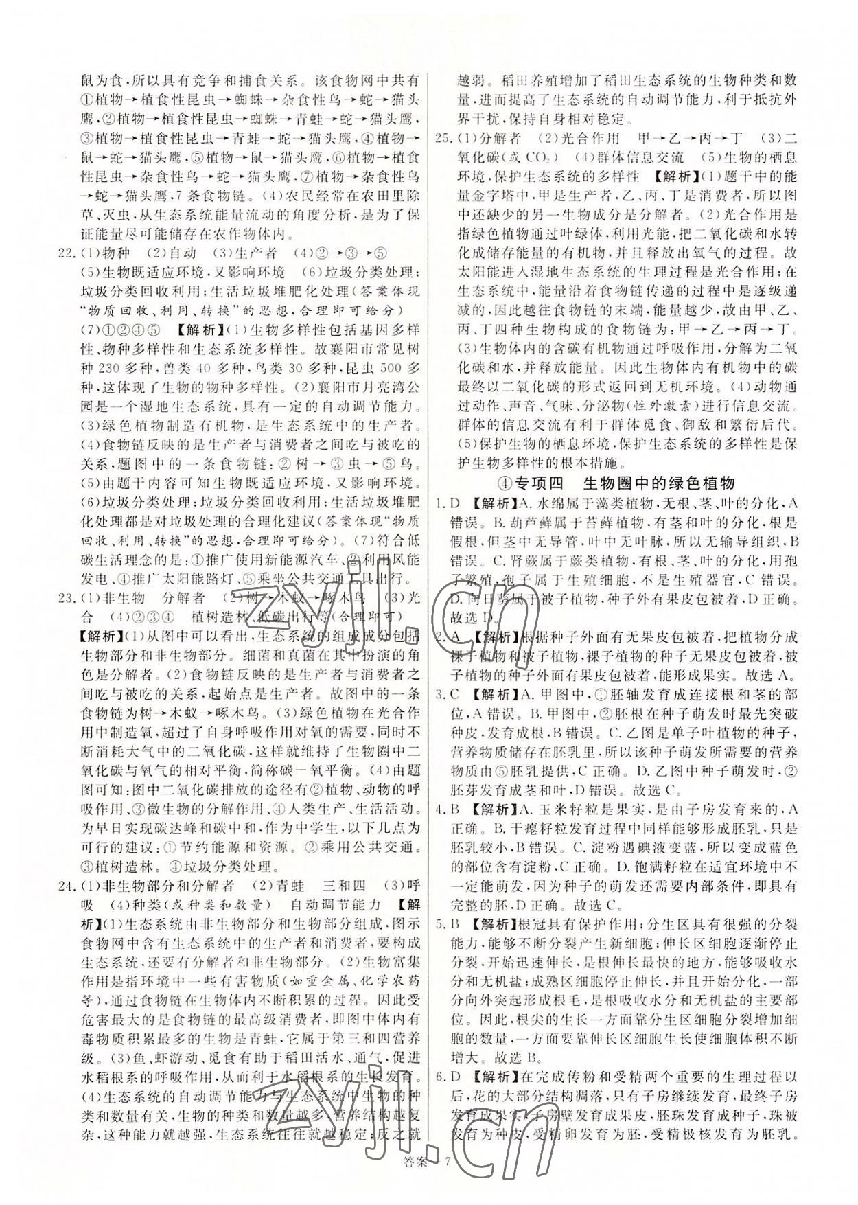 2022年新一線必刷卷生物河南專版 第7頁