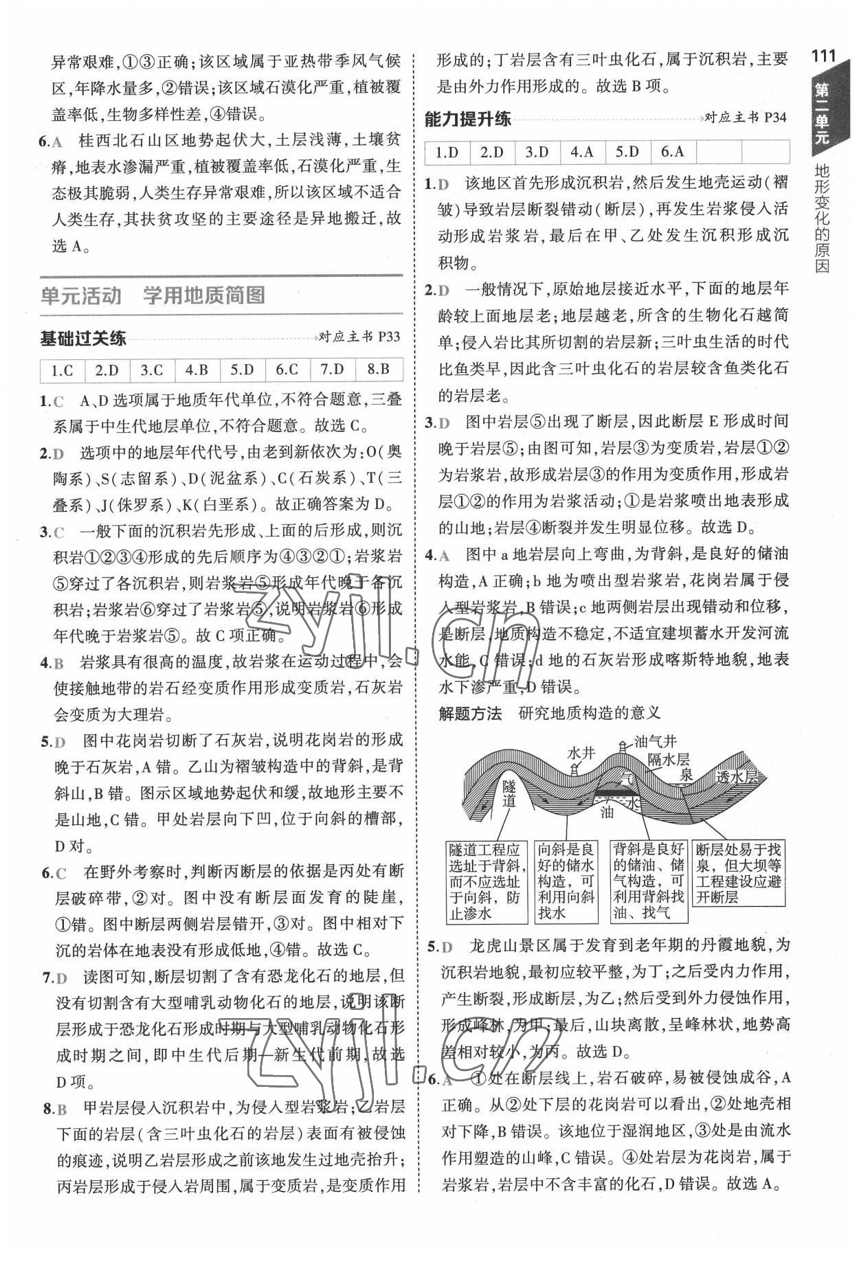 2022年5年高考3年模擬地理選擇性必修1自然地理基礎魯教版 參考答案第15頁