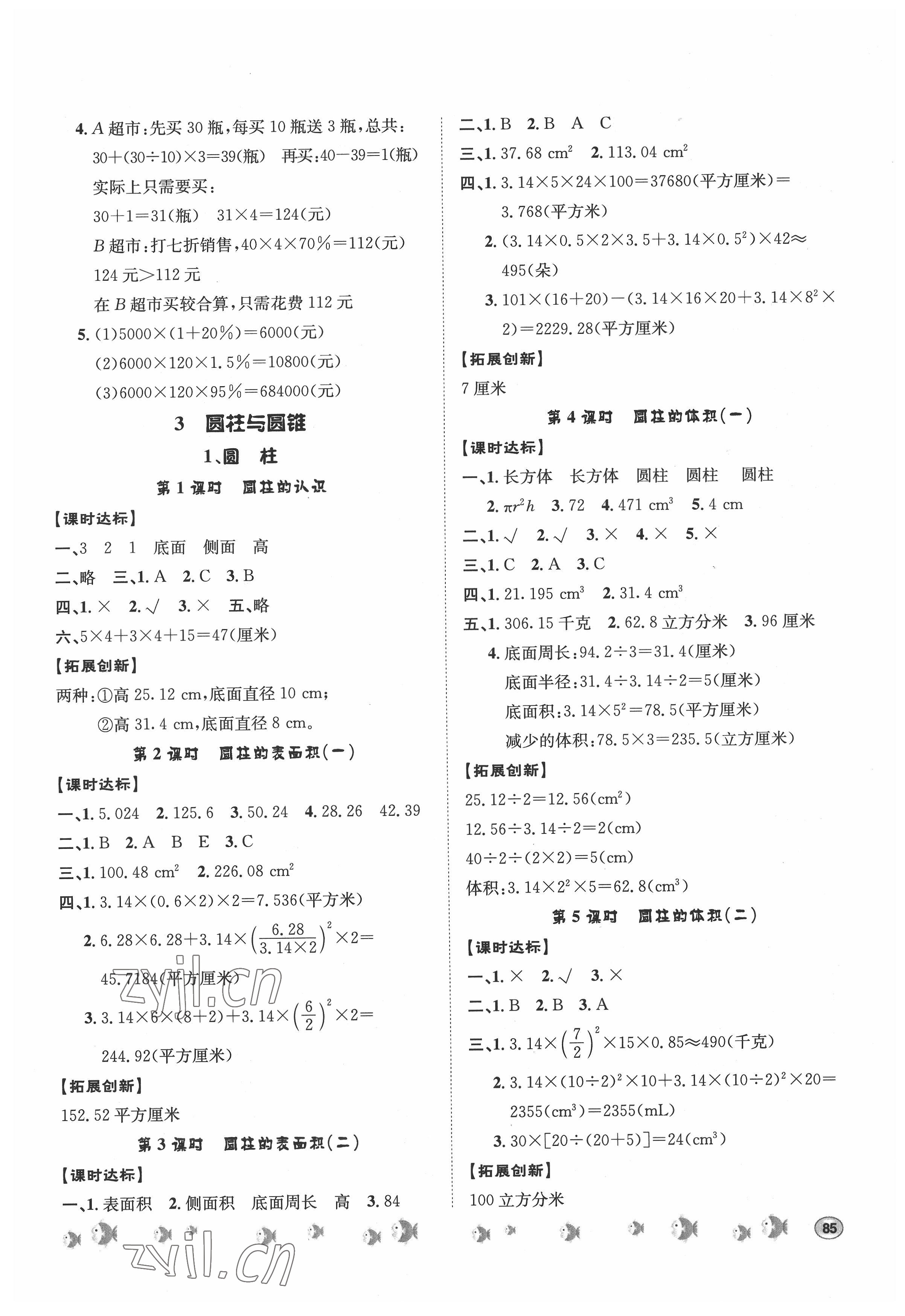 2022年課時練題優(yōu)練與測六年級數(shù)學下冊人教版 第3頁