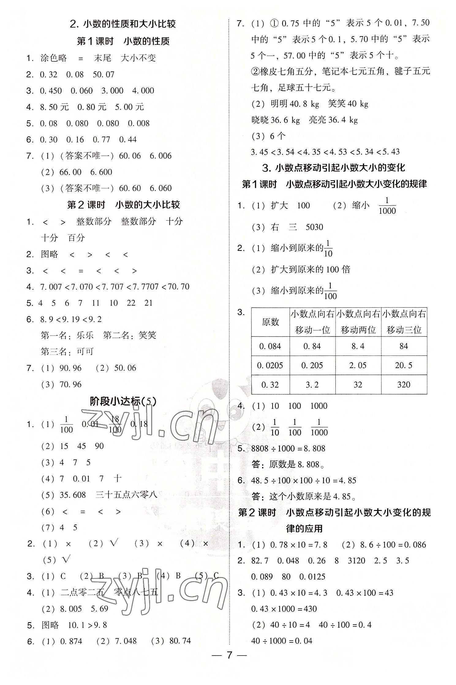 2022年綜合應(yīng)用創(chuàng)新題典中點(diǎn)四年級(jí)數(shù)學(xué)下冊(cè)人教版浙江專(zhuān)版 第7頁(yè)