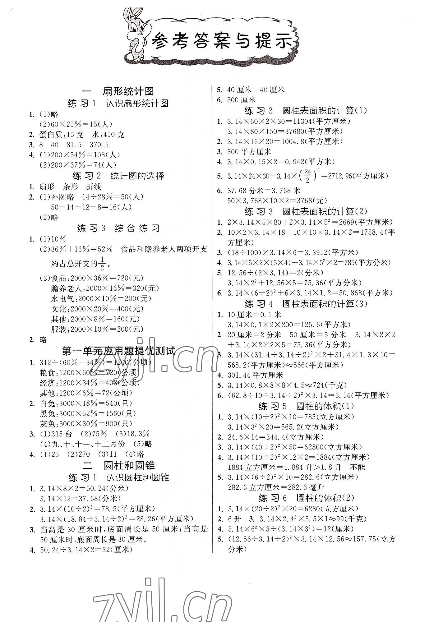 2022年春雨教育小学数学应用题解题高手六年级下册苏教版 第1页