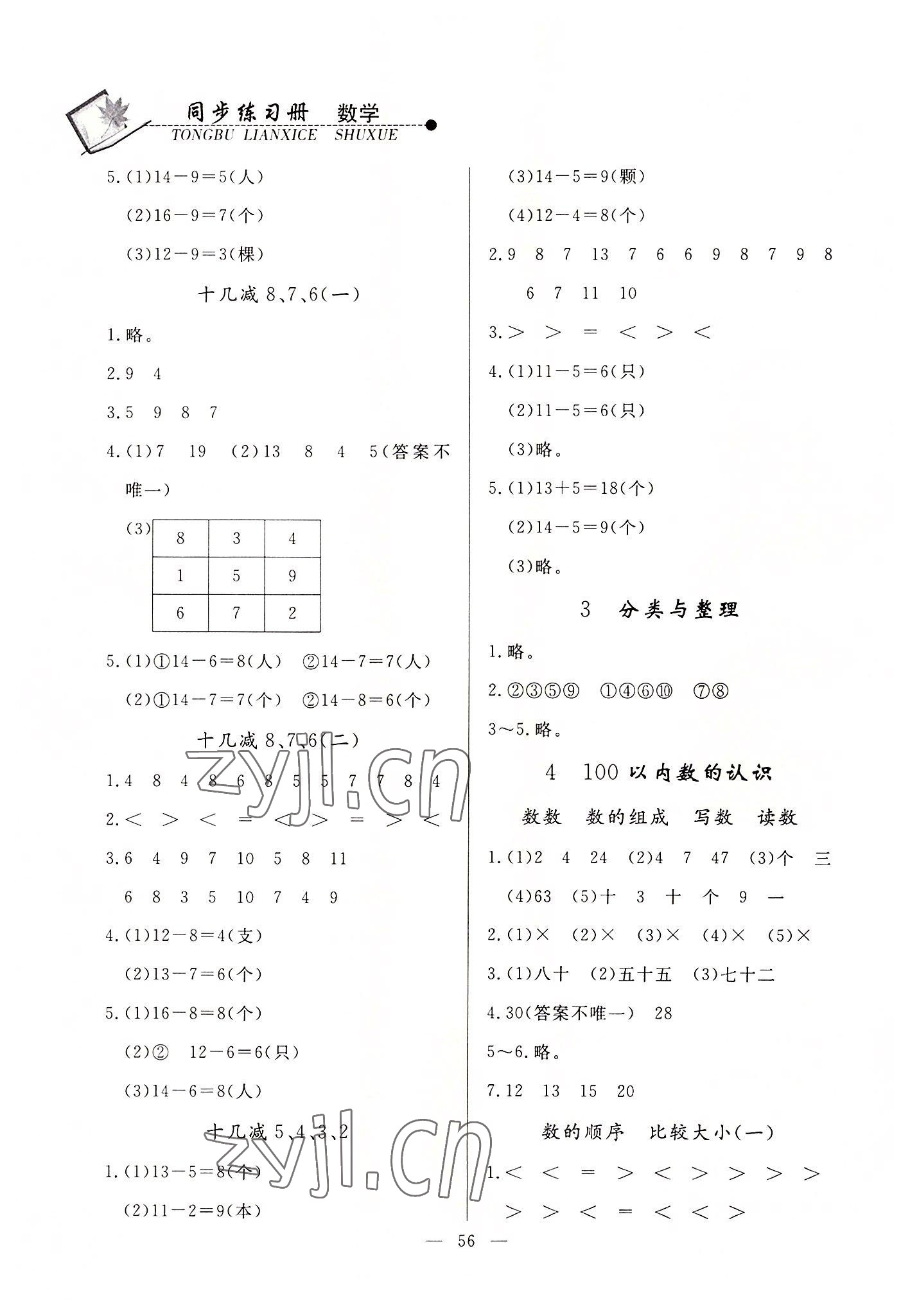 2022年同步練習(xí)冊(cè)山東科學(xué)技術(shù)出版社一年級(jí)數(shù)學(xué)下冊(cè)人教版 第2頁(yè)