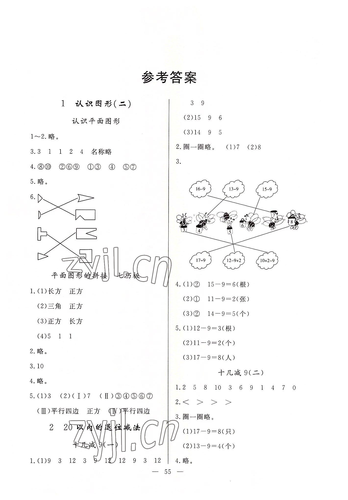 2022年同步練習(xí)冊(cè)山東科學(xué)技術(shù)出版社一年級(jí)數(shù)學(xué)下冊(cè)人教版 第1頁