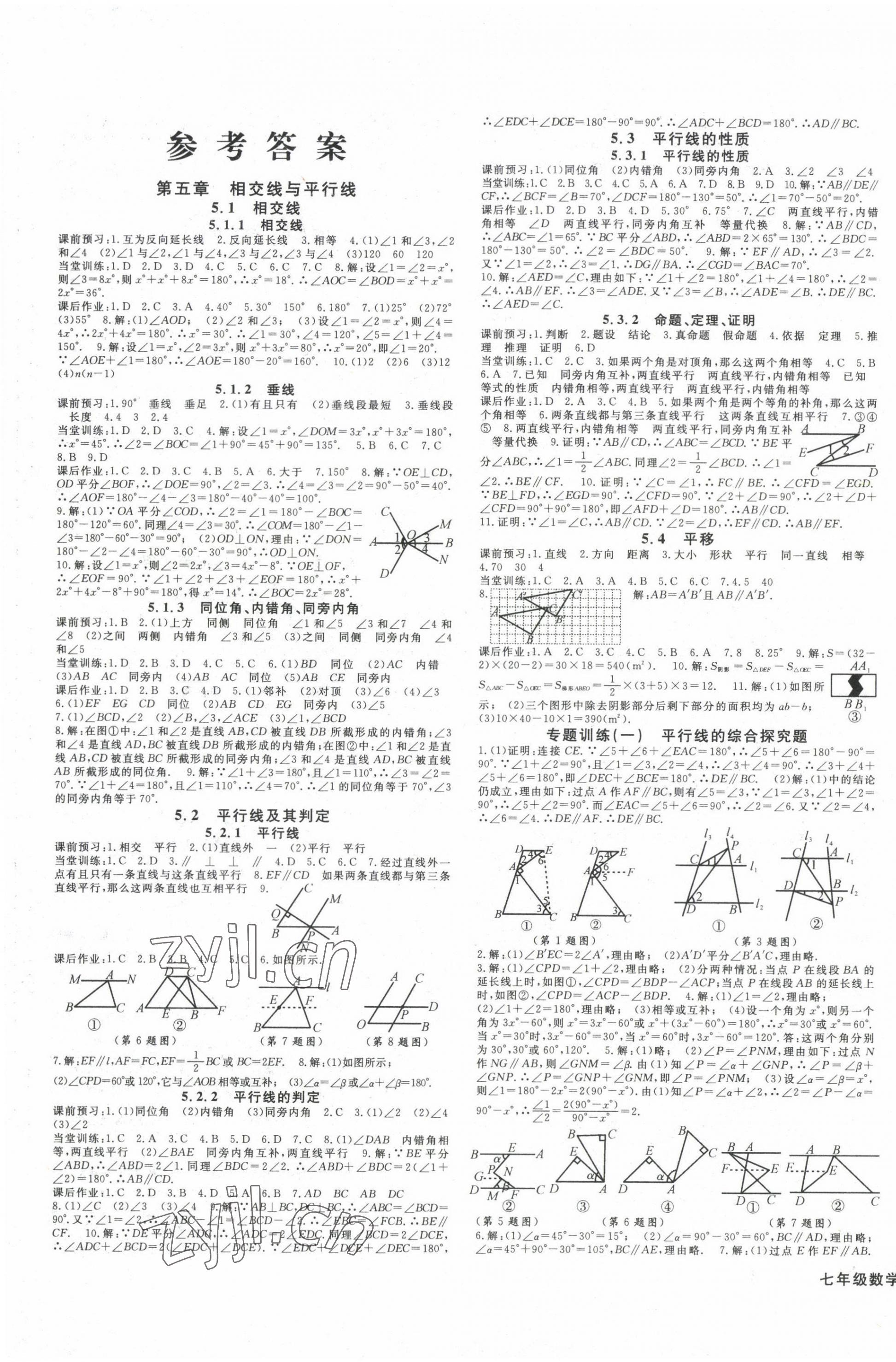 2022年名师大课堂七年级数学下册人教版 第1页