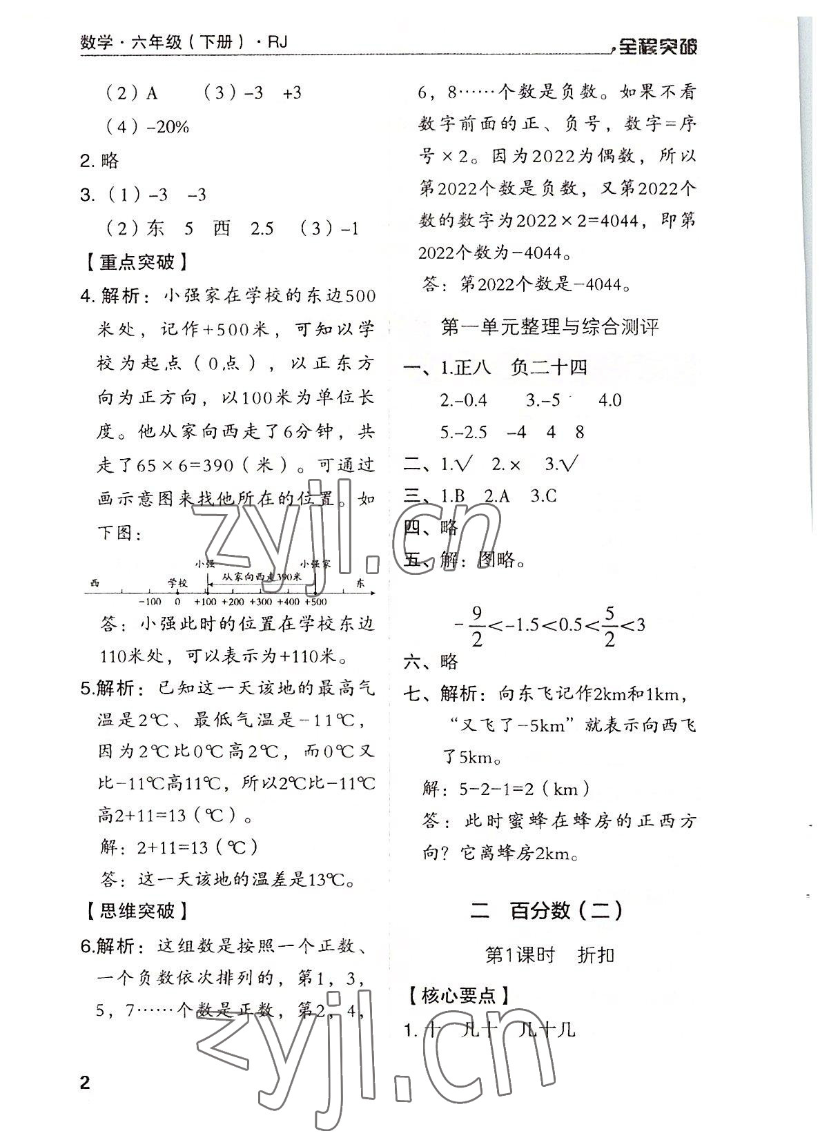 2022年全程突破六年级数学下册人教版 第2页