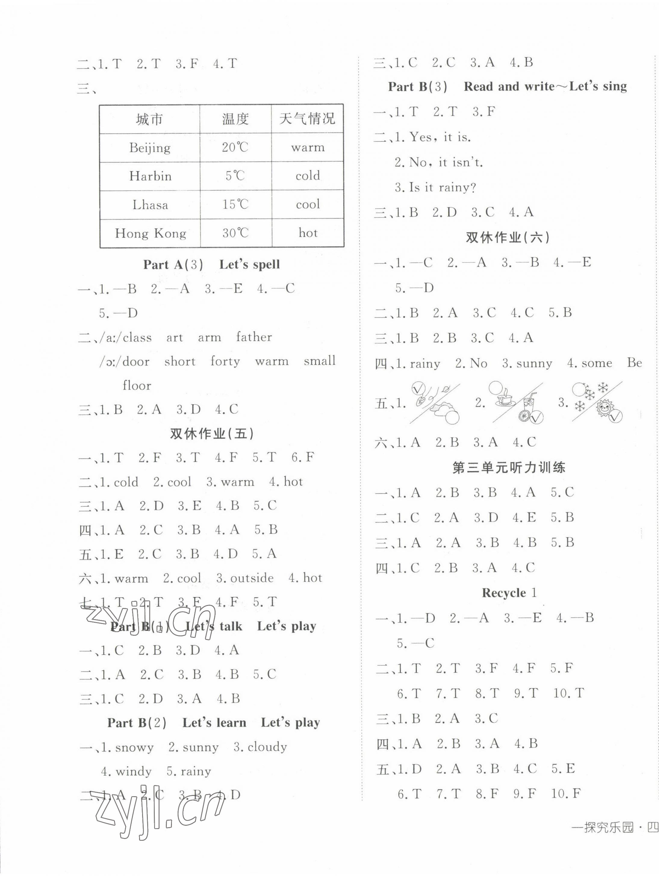 2022年探究樂園高效課堂四年級英語下冊人教版 第3頁