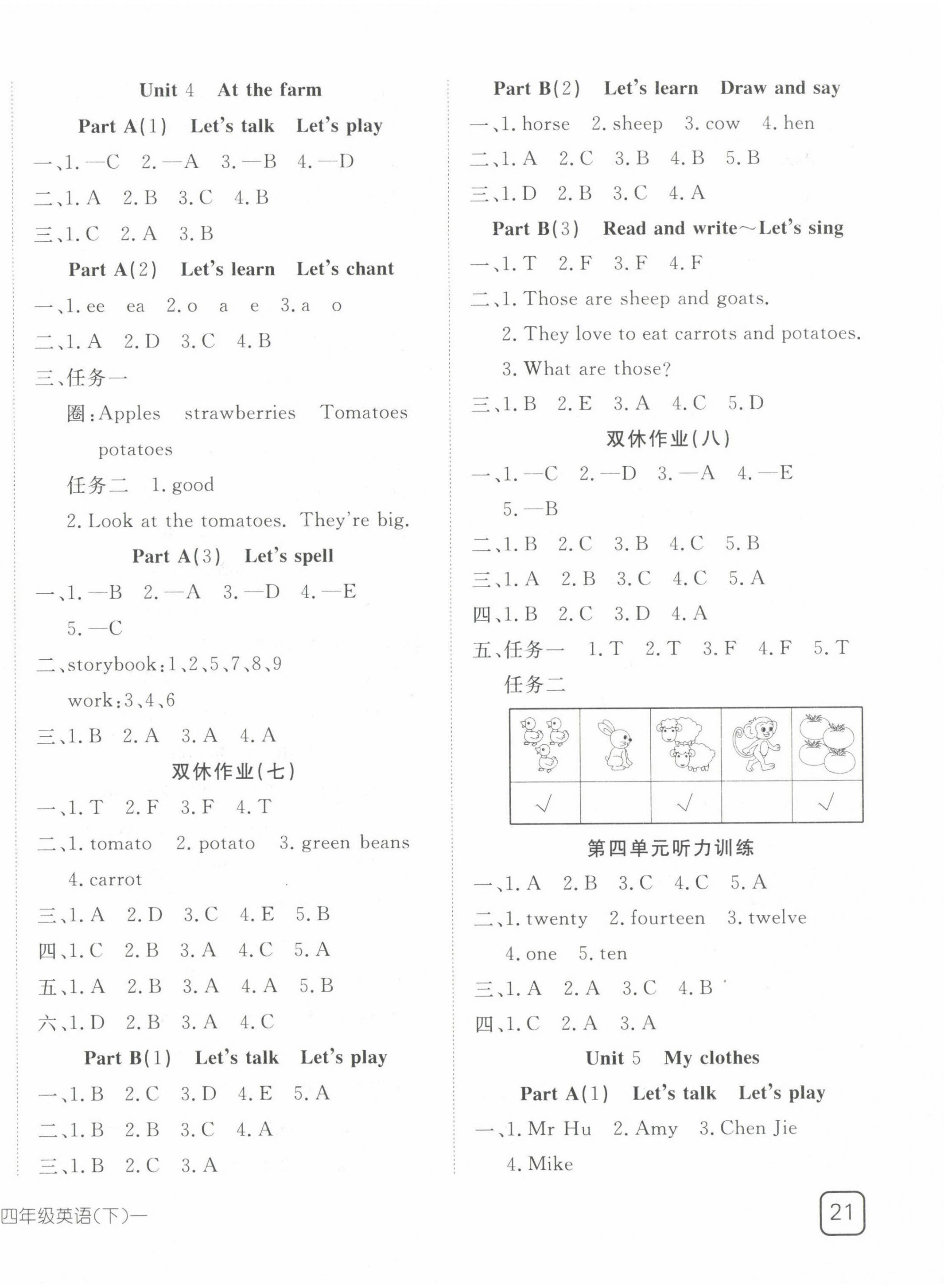 2022年探究樂(lè)園高效課堂四年級(jí)英語(yǔ)下冊(cè)人教版 第4頁(yè)