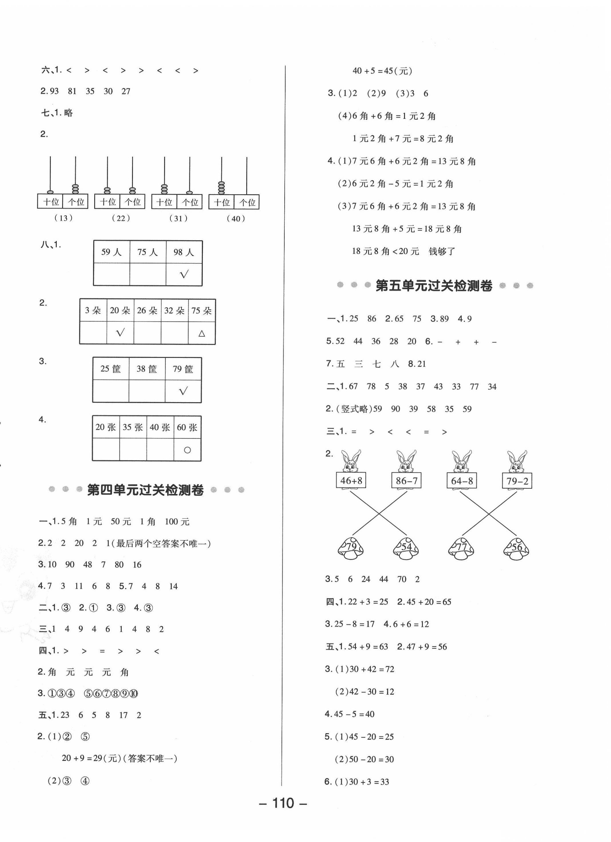 2022年綜合應用創(chuàng)新題典中點一年級數(shù)學下冊冀教版 參考答案第2頁