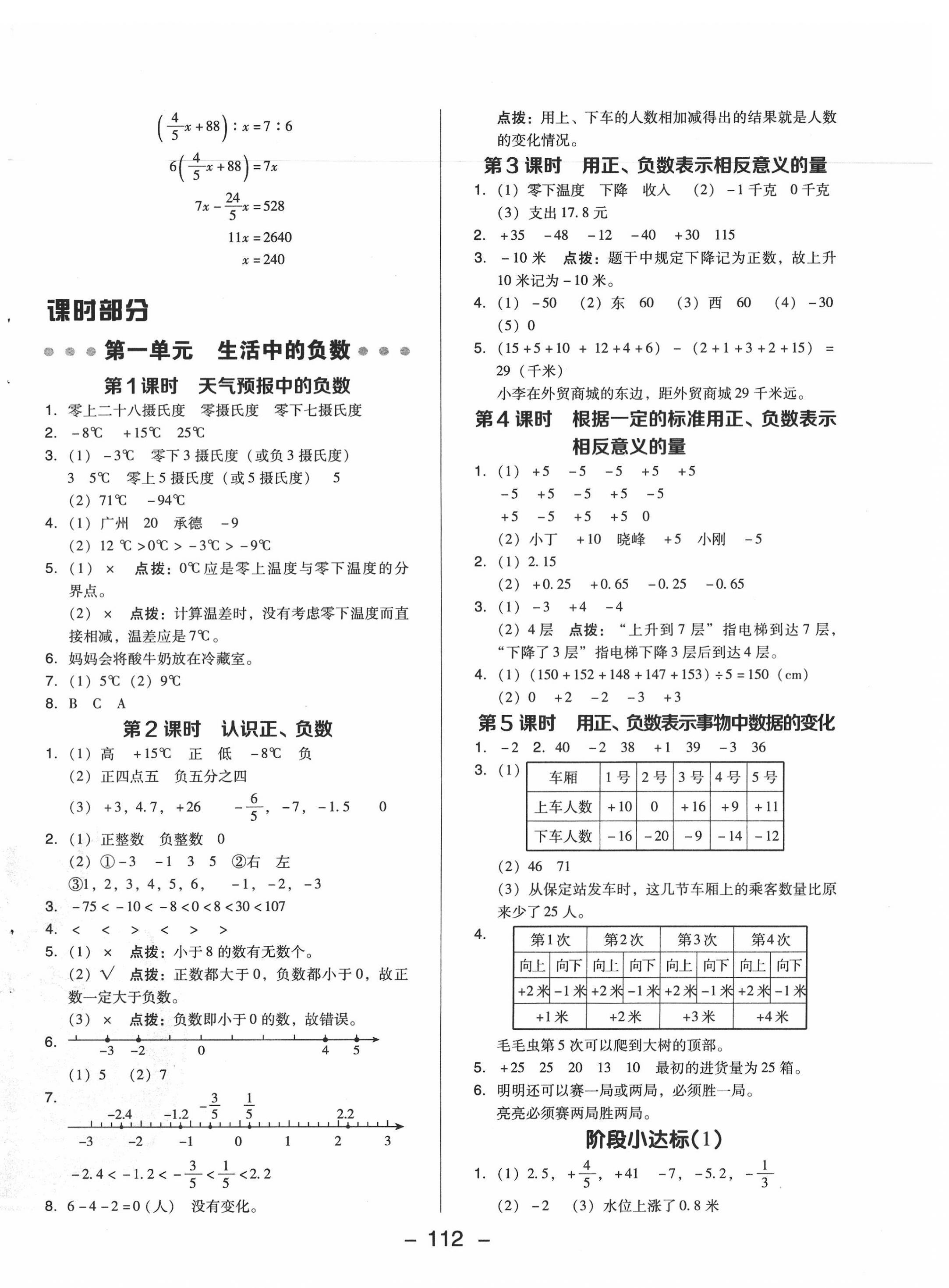 2022年綜合應(yīng)用創(chuàng)新題典中點(diǎn)六年級(jí)數(shù)學(xué)下冊(cè)冀教版 參考答案第4頁