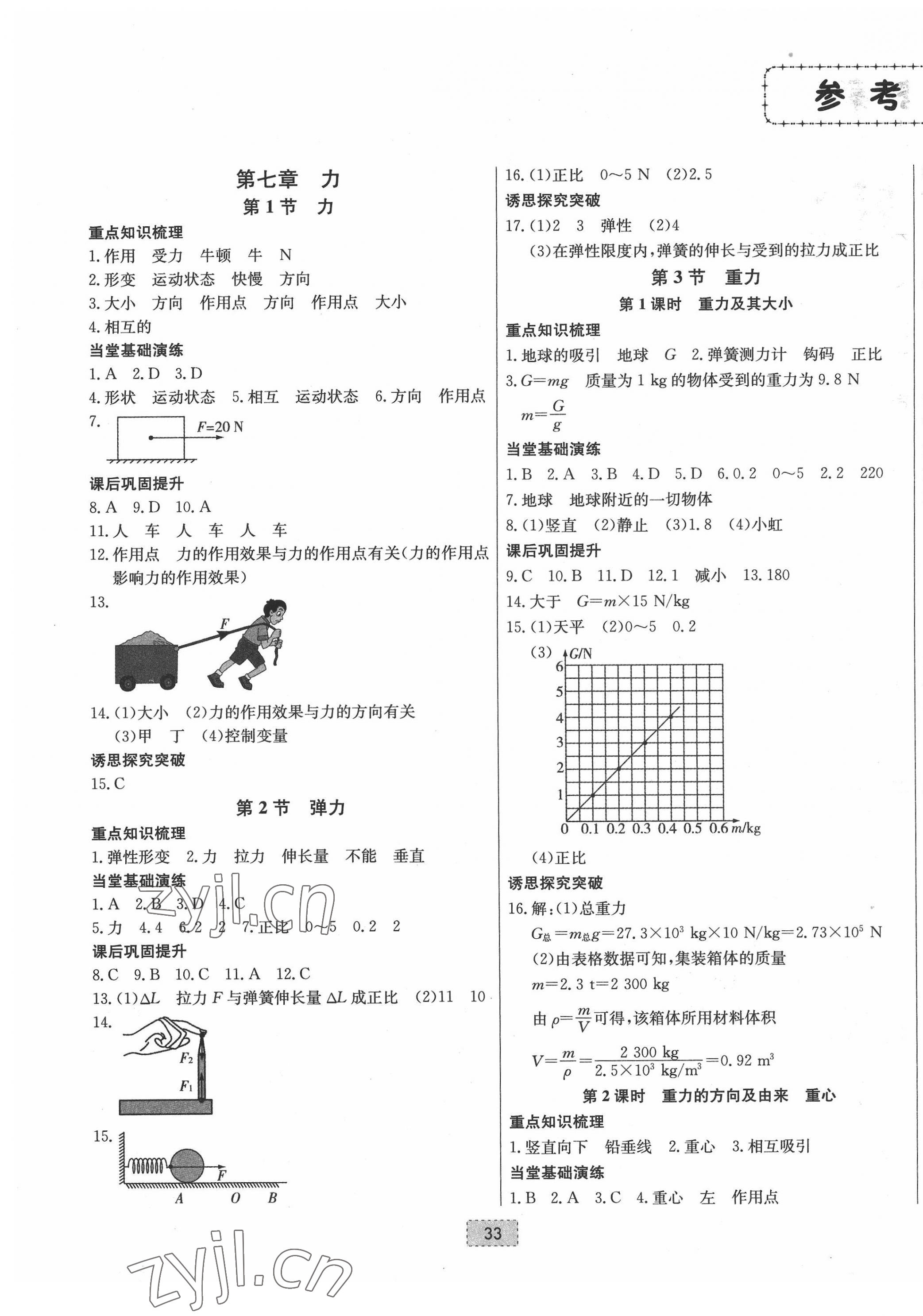 2022年練重點(diǎn)八年級(jí)物理下冊(cè)人教版河南專版 第1頁