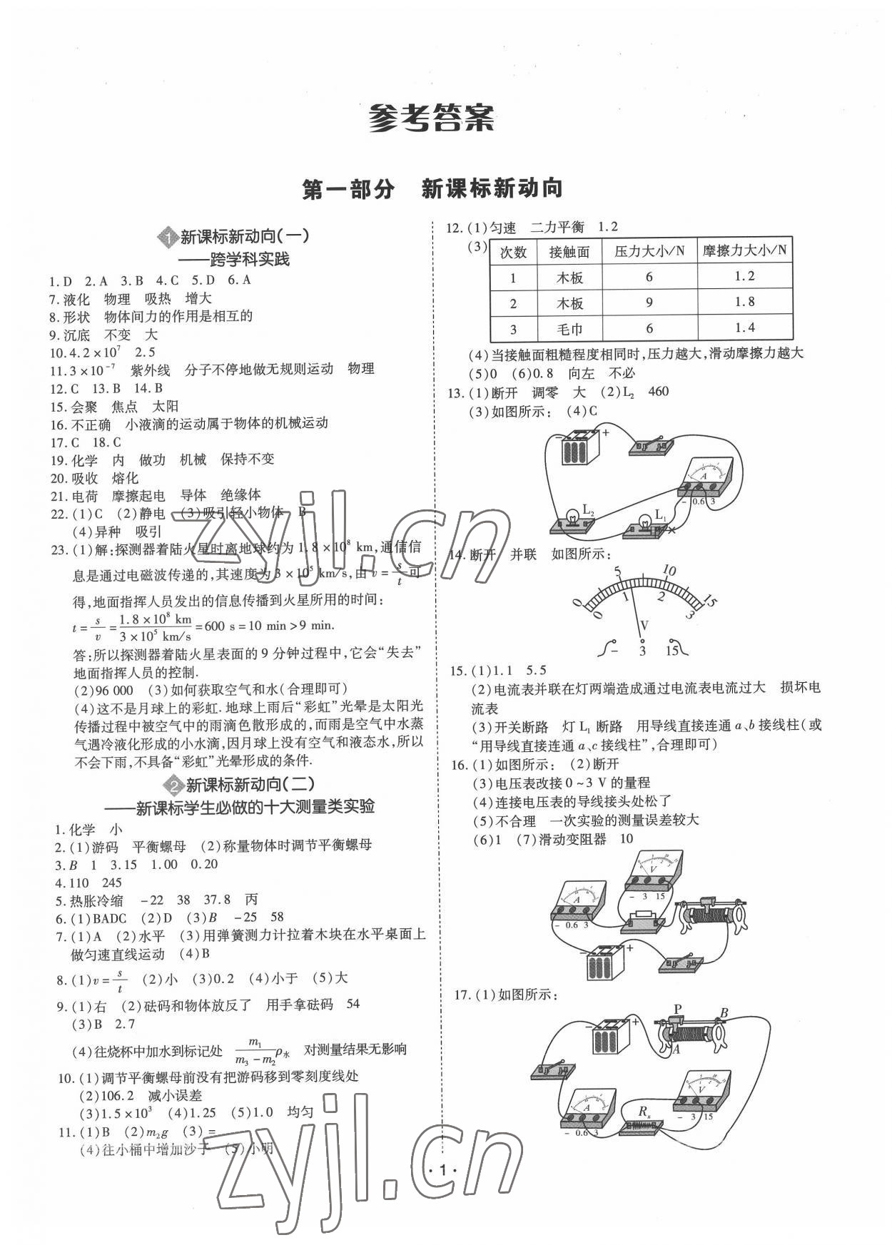 2022年廣東中考大考卷物理 第1頁