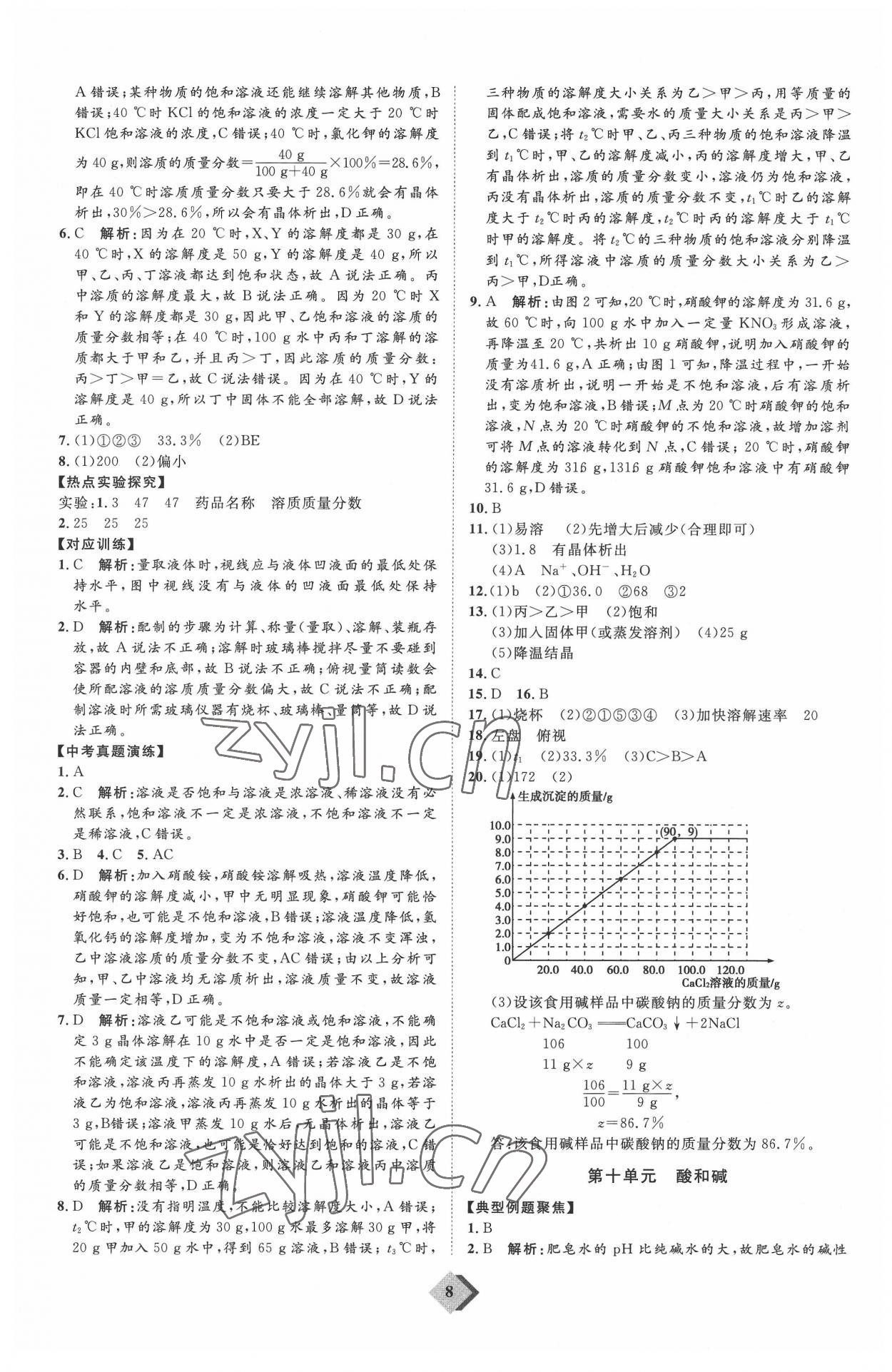 2022年优加学案赢在中考化学潍坊专版 参考答案第8页